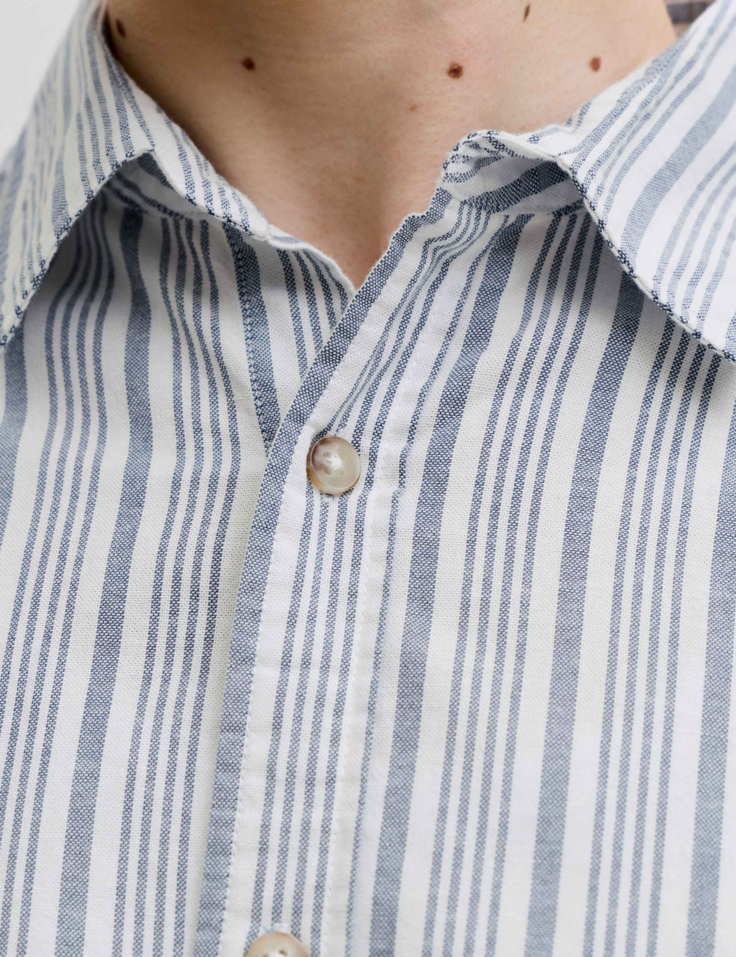 Pure Cotton Stripe Short Sleeve Shirt 4 of 6