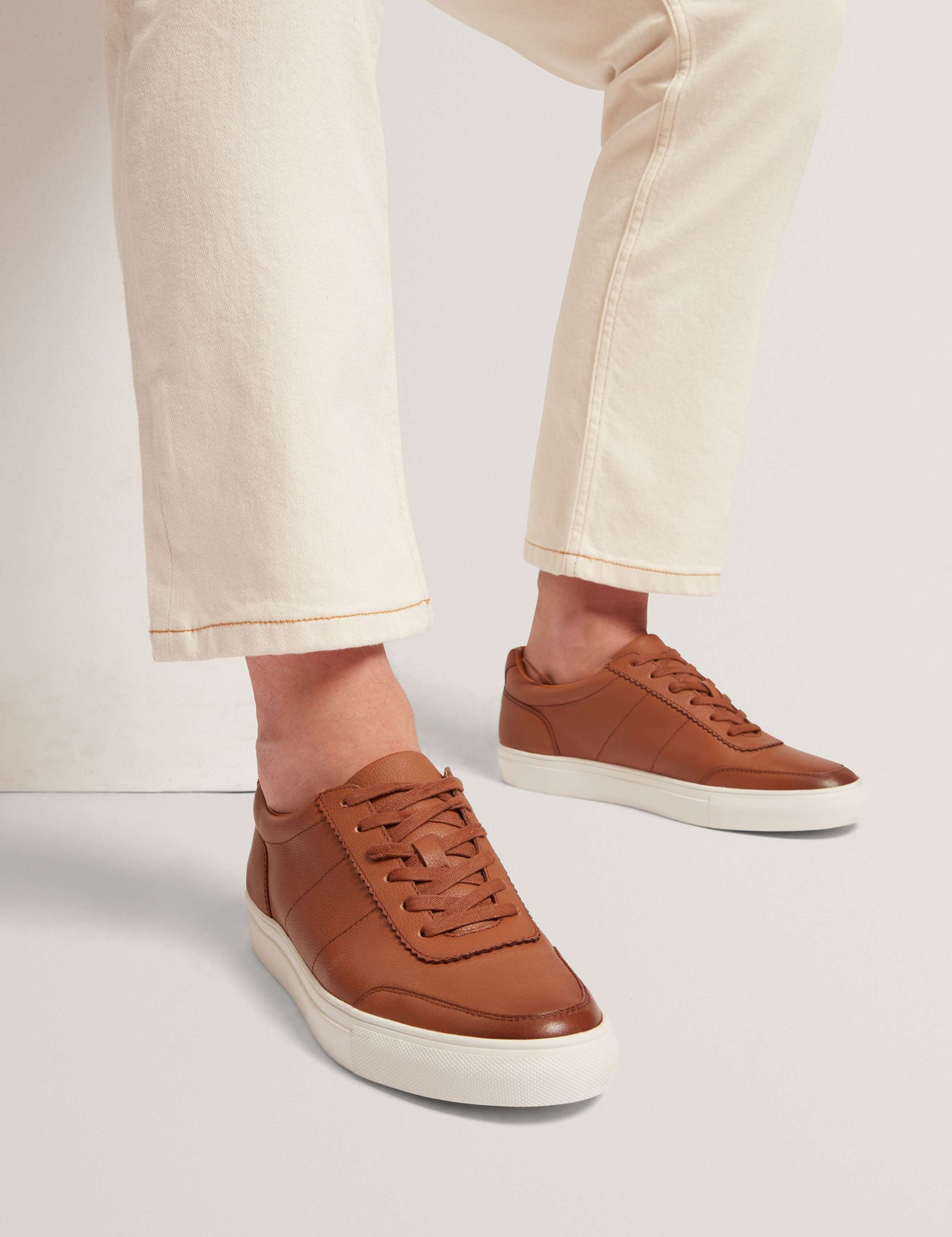 Leather Lace Up Trainers 3 of 4