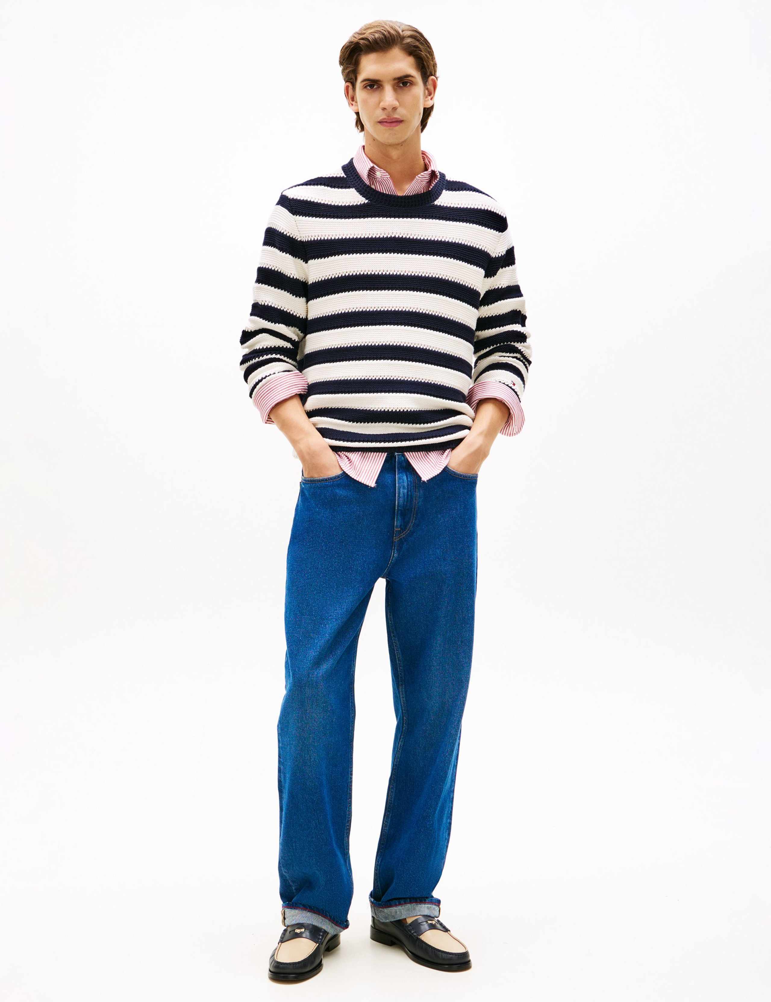 Pure Cotton Striped Crew Neck Jumper 3 of 5