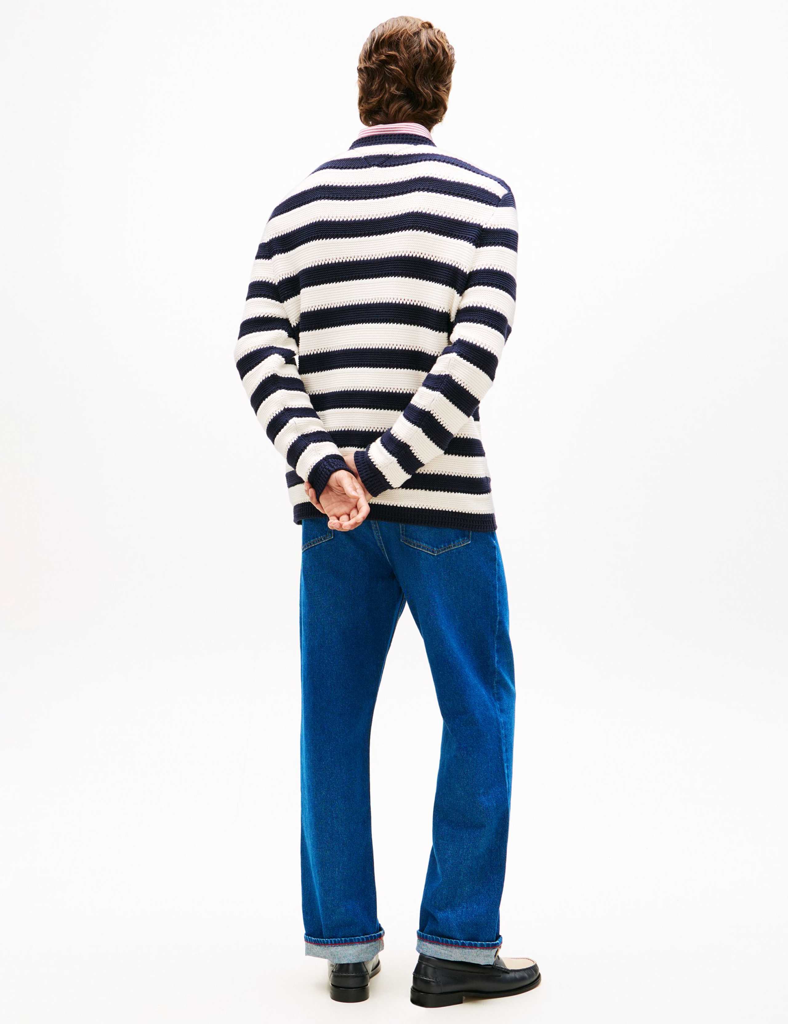Pure Cotton Striped Crew Neck Jumper 4 of 5