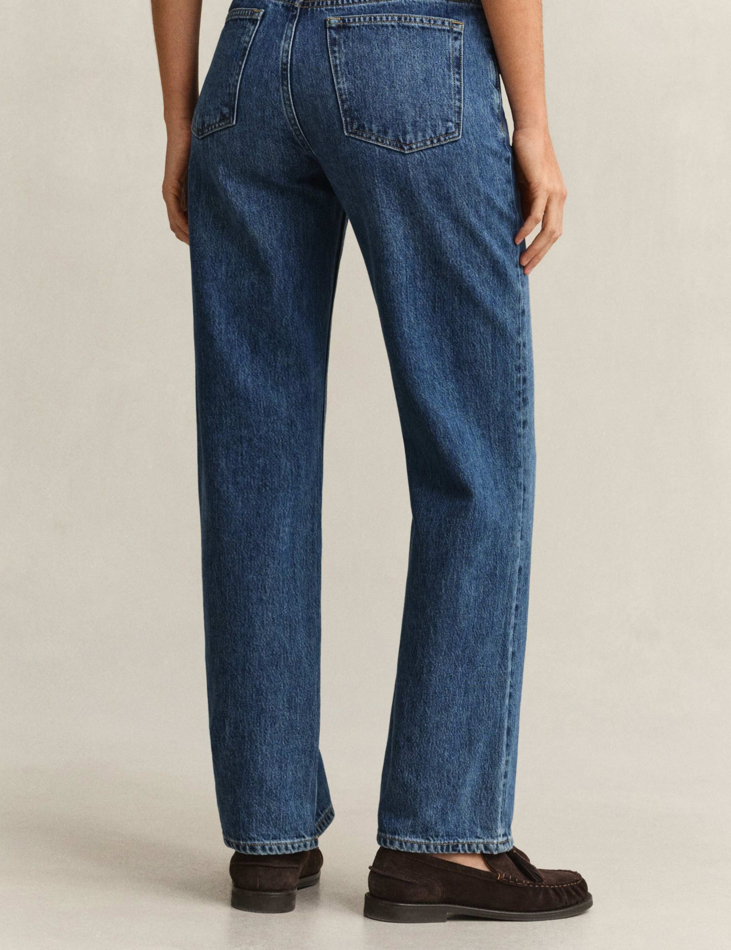 Lyocell Blend Mid Rise Straight Leg Jeans 4 of 8