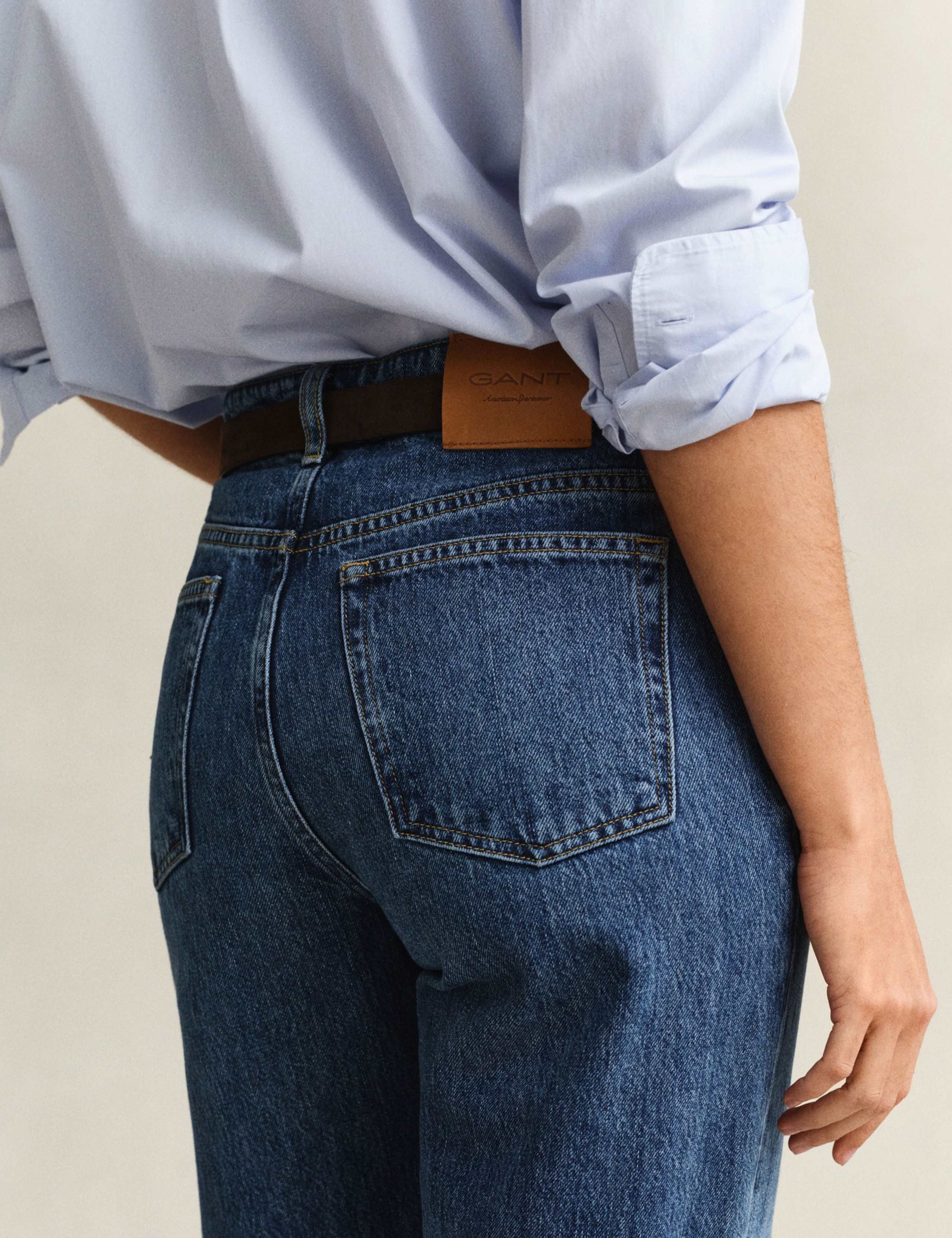 Lyocell Blend Mid Rise Straight Leg Jeans 8 of 8