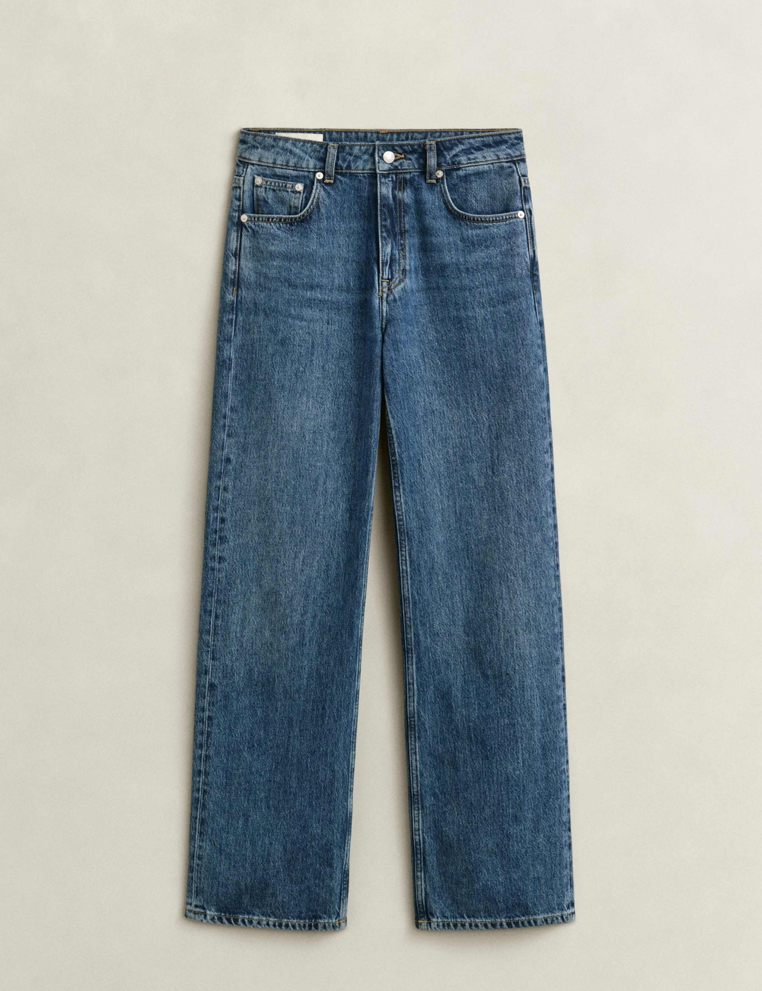 Lyocell Blend Mid Rise Straight Leg Jeans 2 of 8