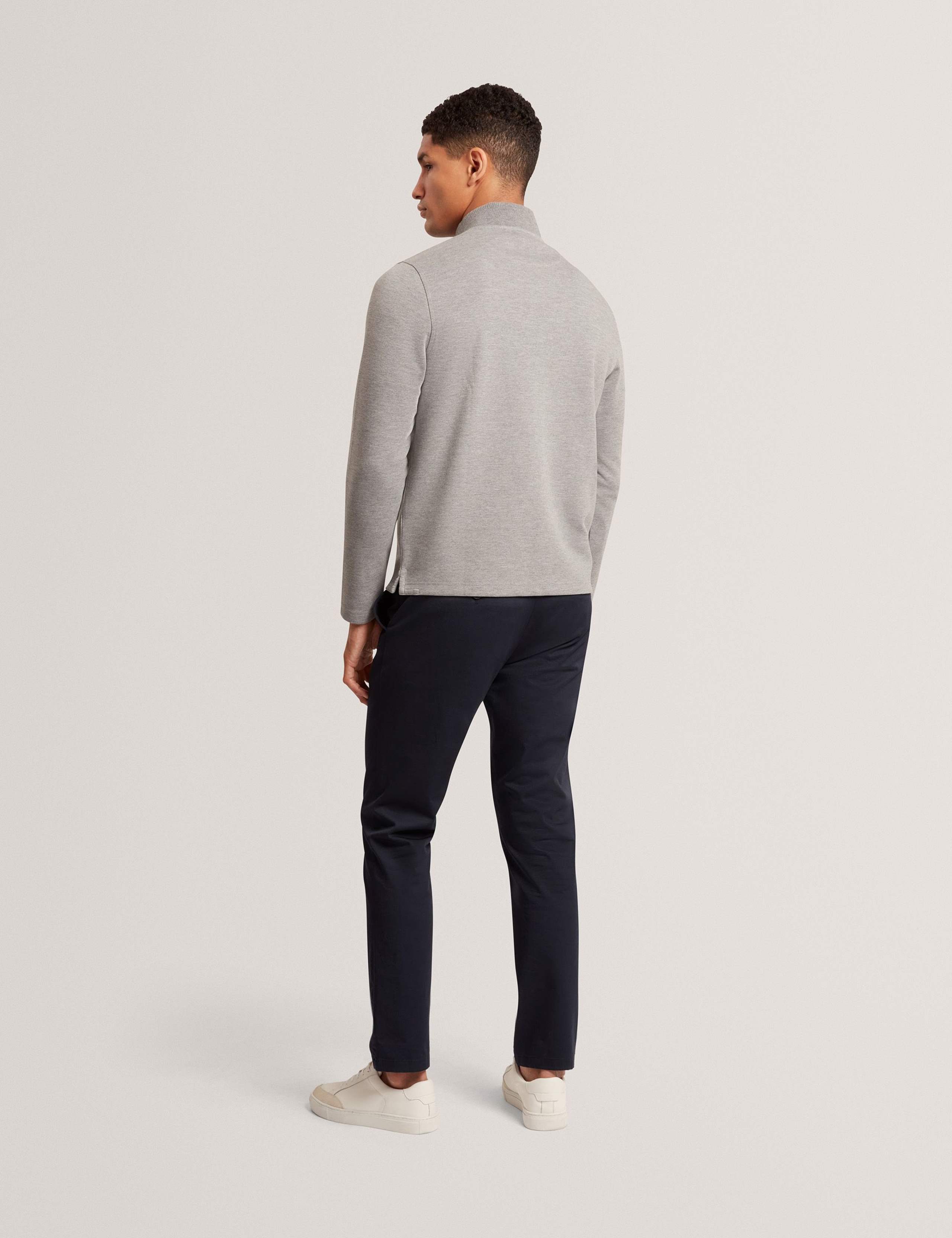 Cotton Rich Honeycomb Trim Half Zip Sweatshirt 5 of 5