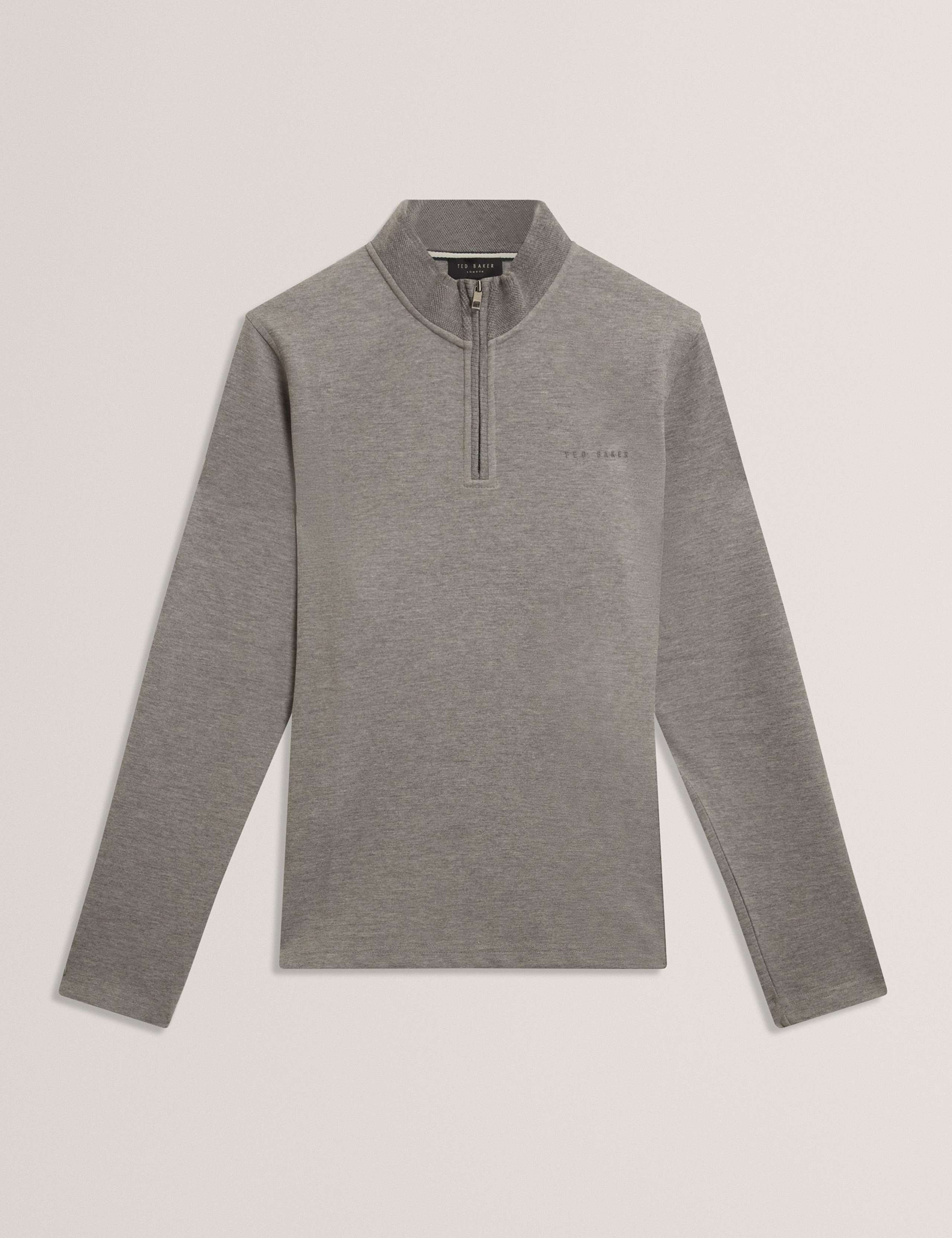 Cotton Rich Honeycomb Trim Half Zip Sweatshirt 2 of 5