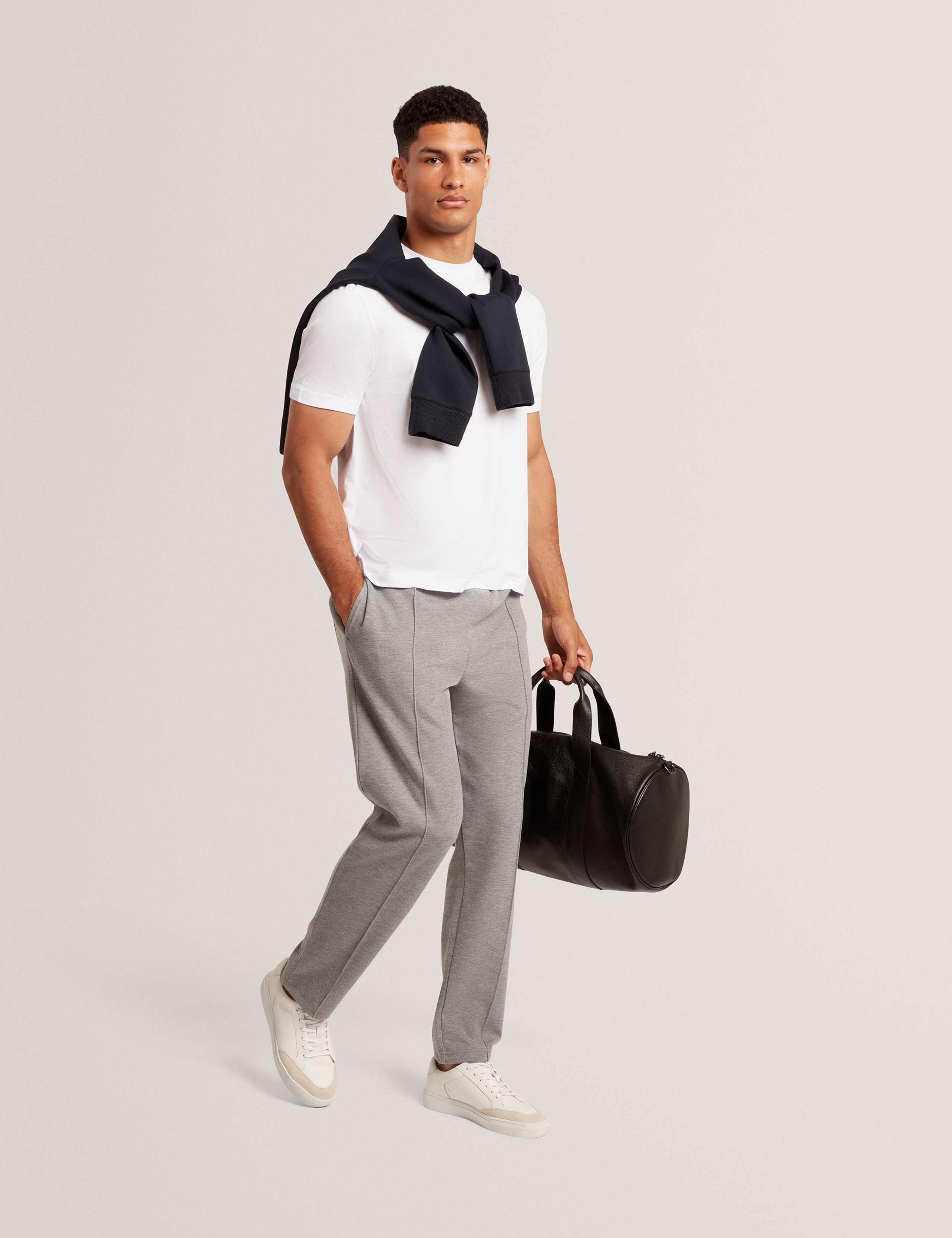 Pure Cotton Branded Honeycomb Trim T-Shirt 1 of 4