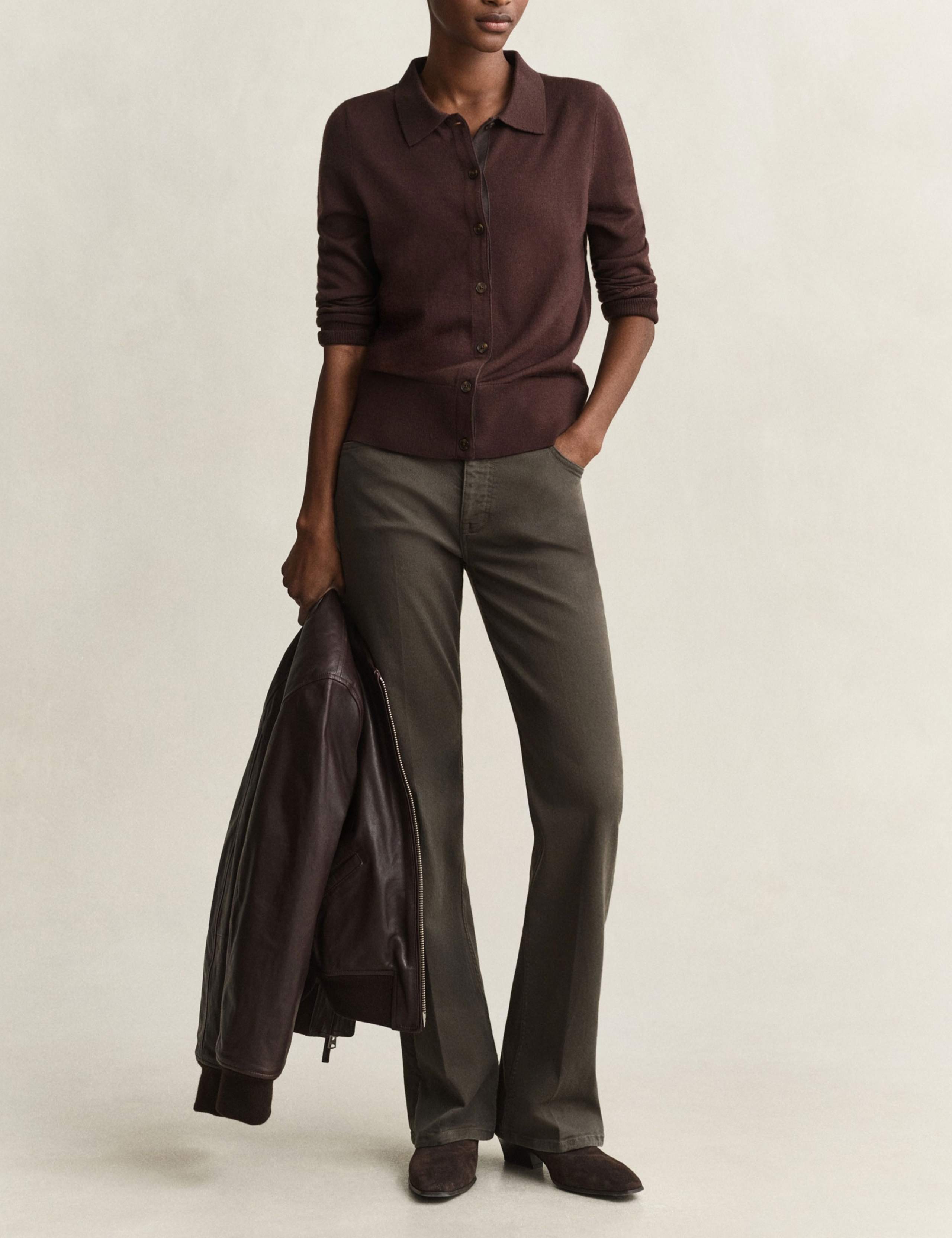 Pure Merino Wool Collared Cardigan 5 of 6