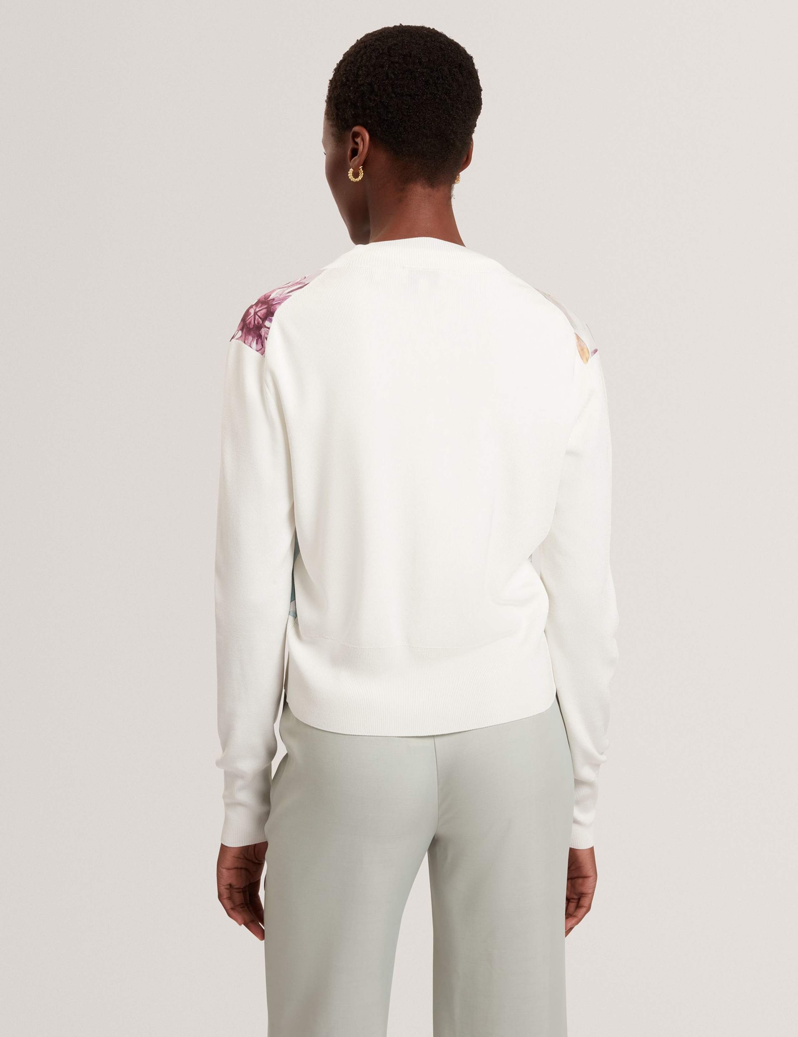 Floral Crew Neck Cardigan 4 of 4