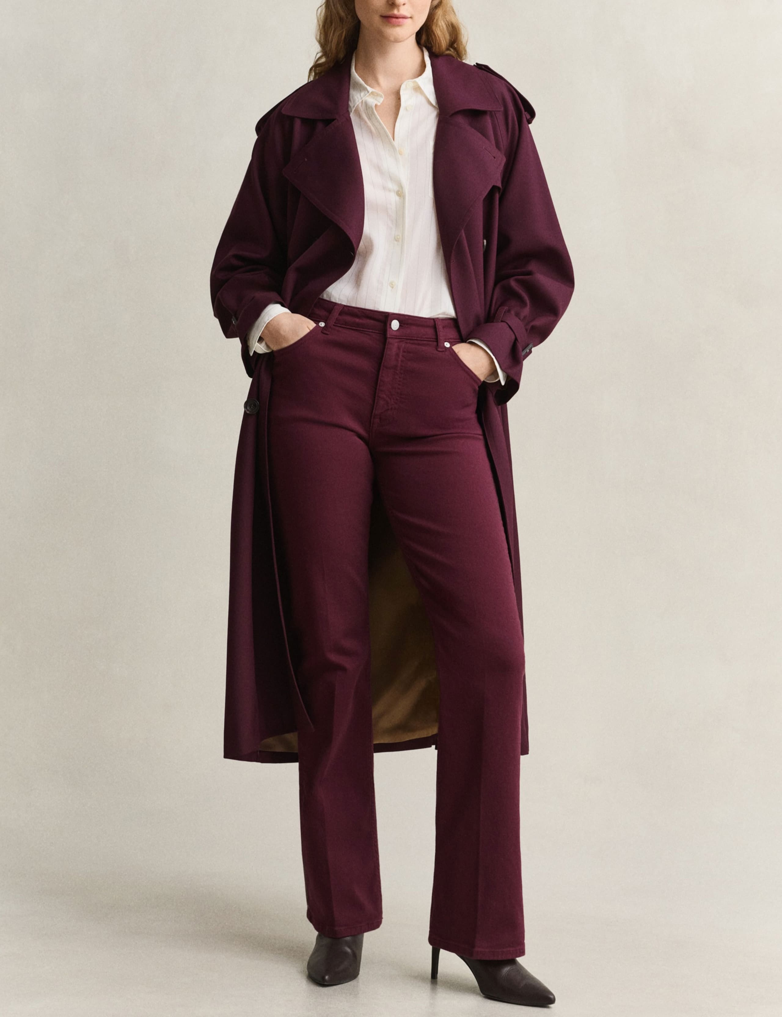 Wool Blend Belted Trench Coat 5 of 11