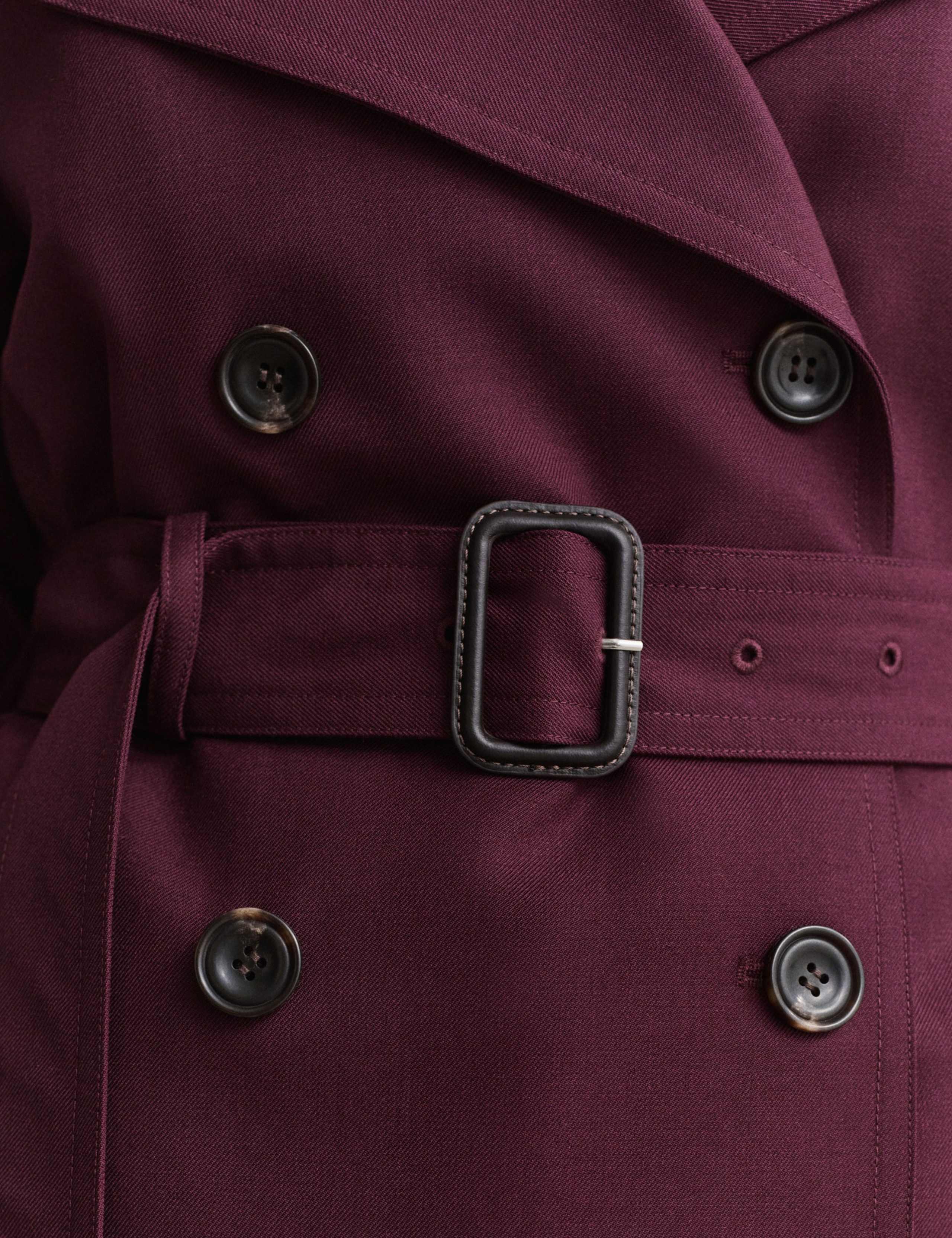 Wool Blend Belted Trench Coat 7 of 11