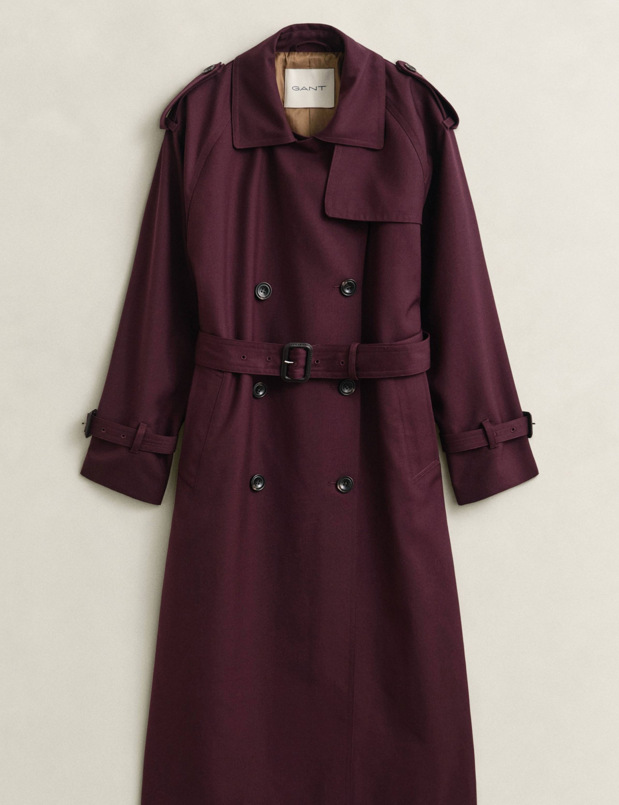 Wool Blend Belted Trench Coat 2 of 11