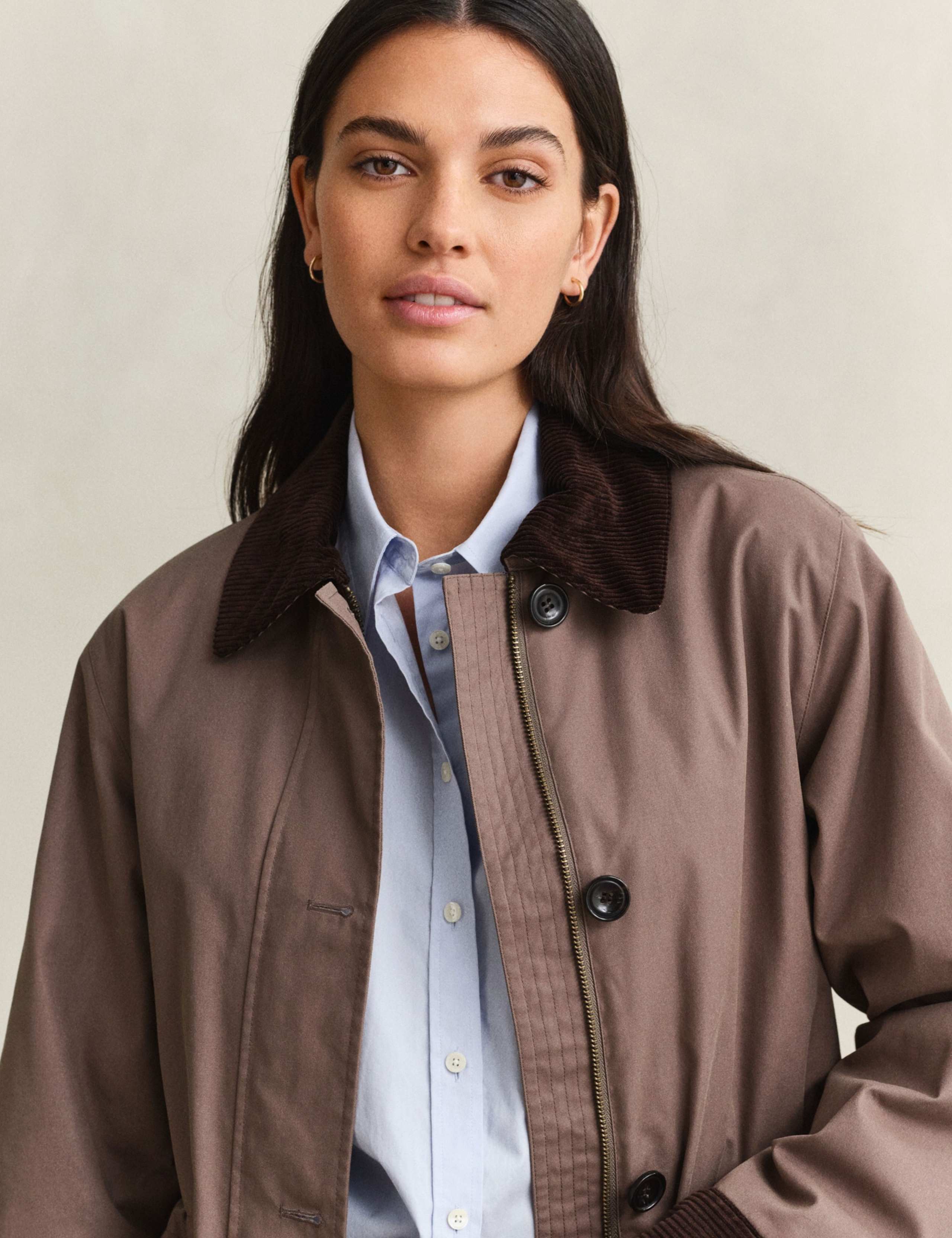 Cotton Rich Waisted Cord Trim Utility Jacket 5 of 11