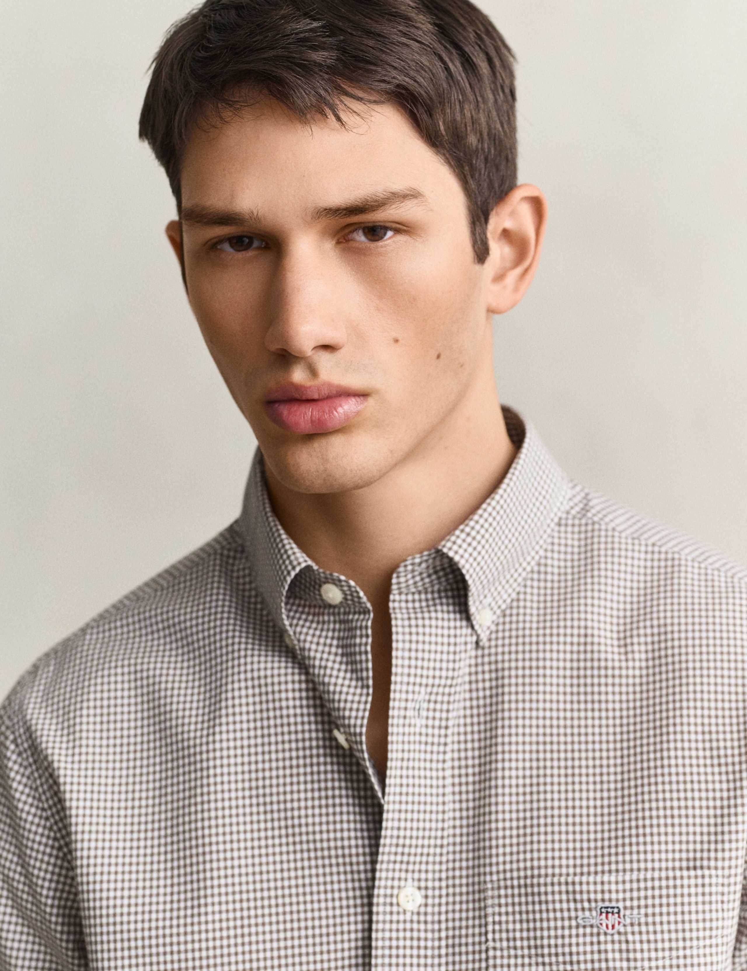 Pure Cotton Poplin Gingham Oxford Shirt 5 of 7