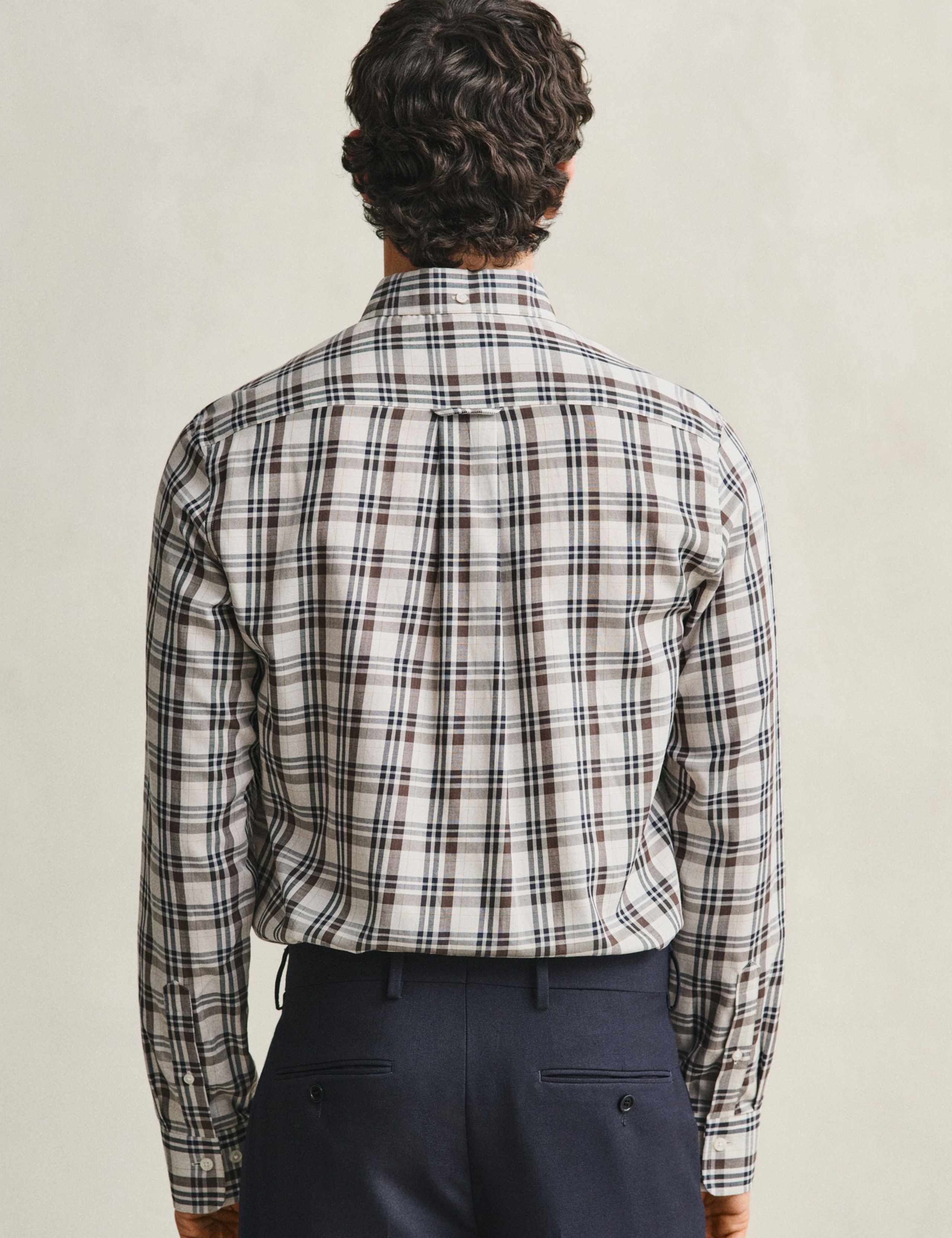 Cotton Blend Twill Check Shirt 4 of 7