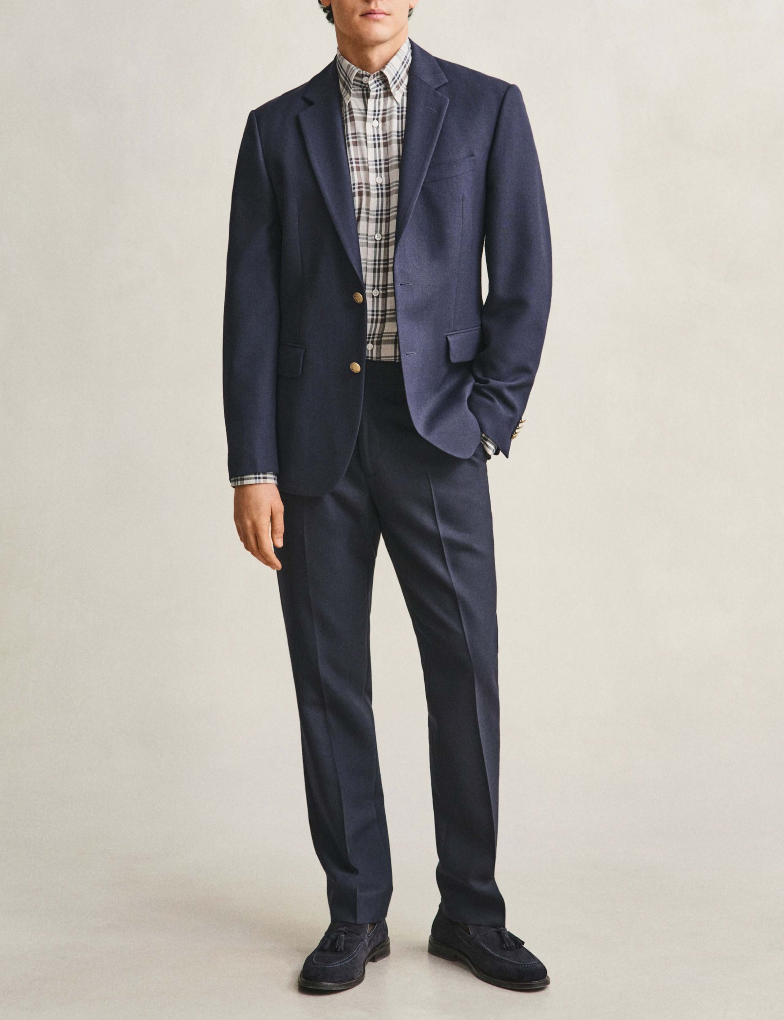 Cotton Blend Twill Check Shirt 6 of 7