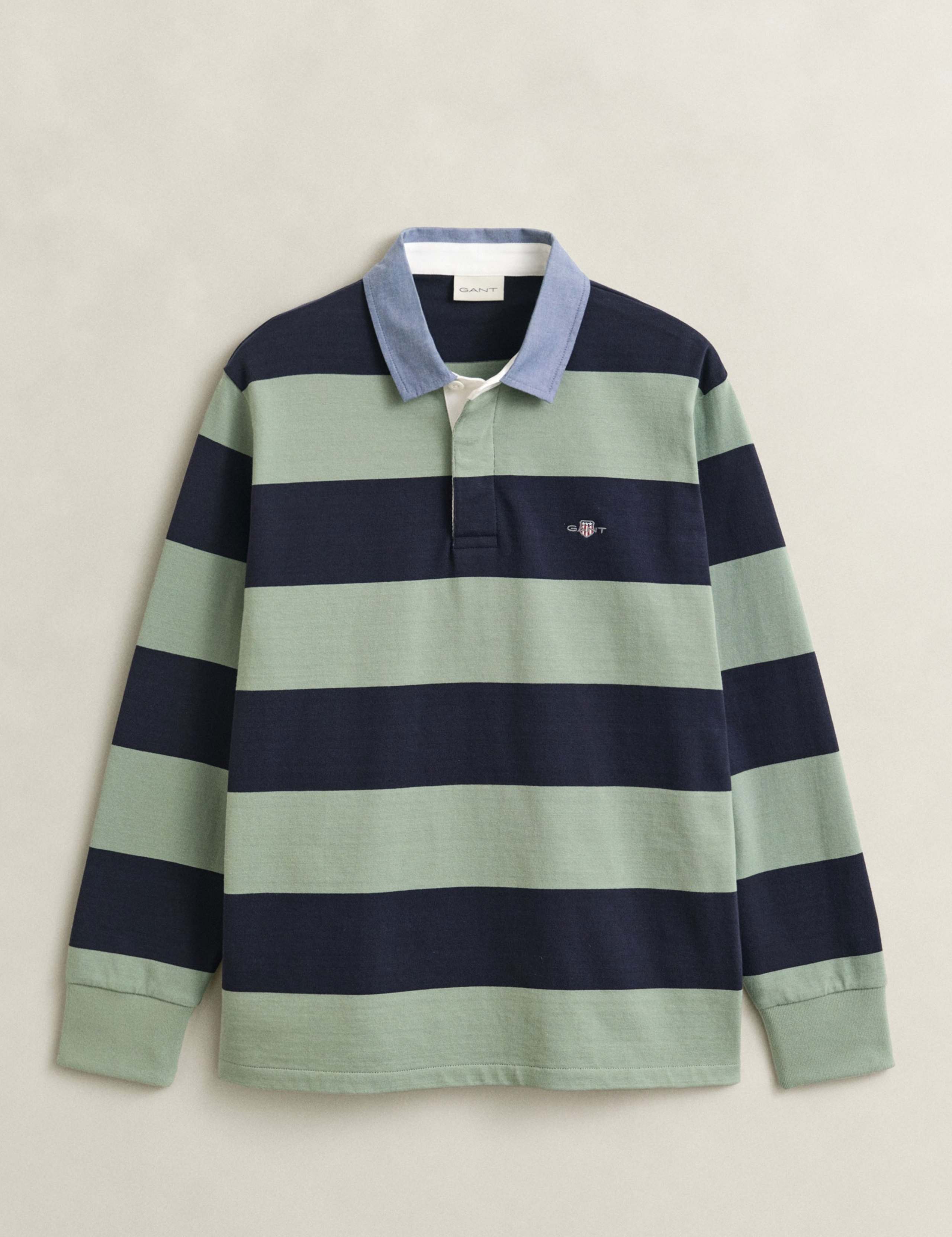 Pure Cotton Chambray Striped Rugby Shirt 2 of 4