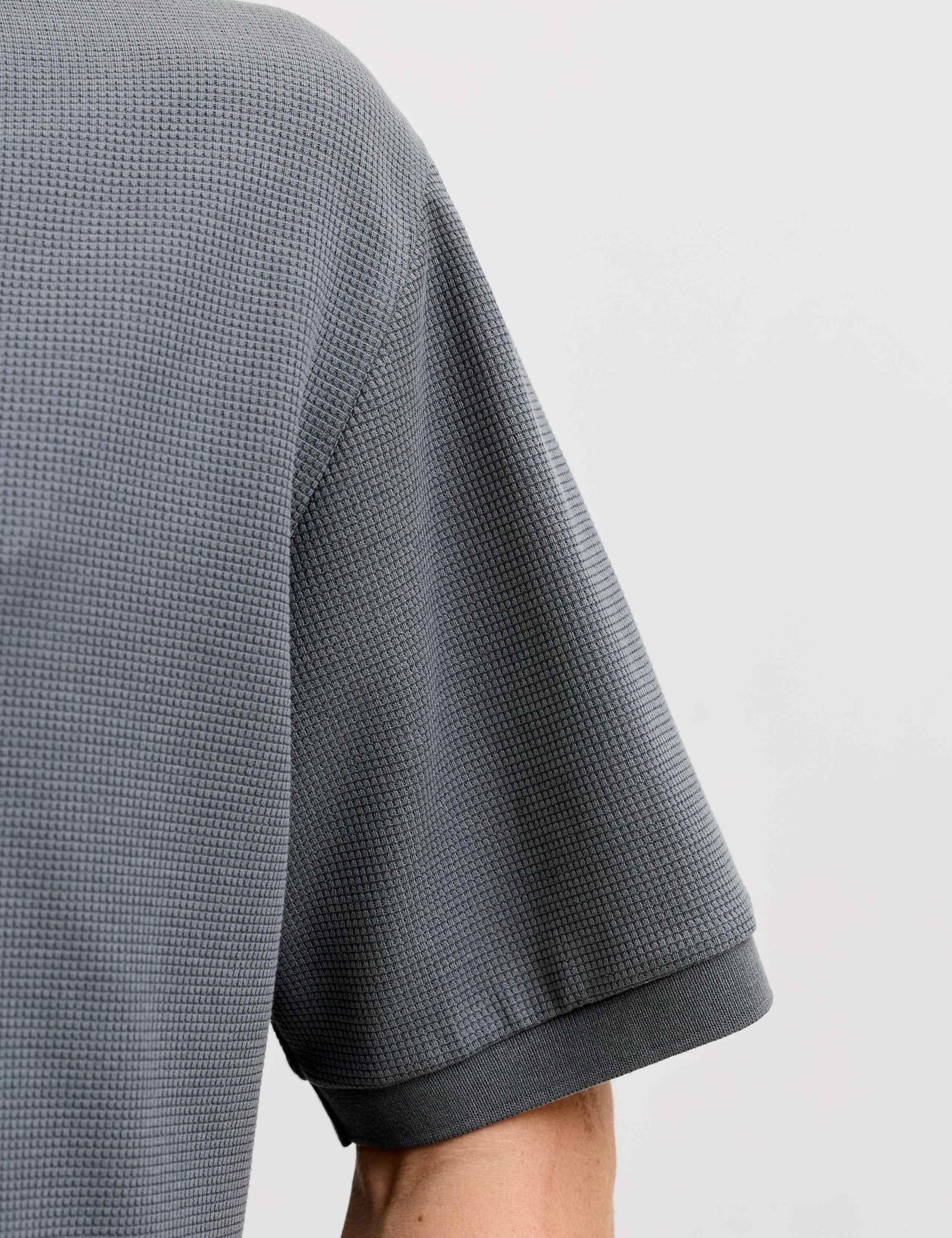 Cotton Blend Textured Polo Shirt 6 of 7