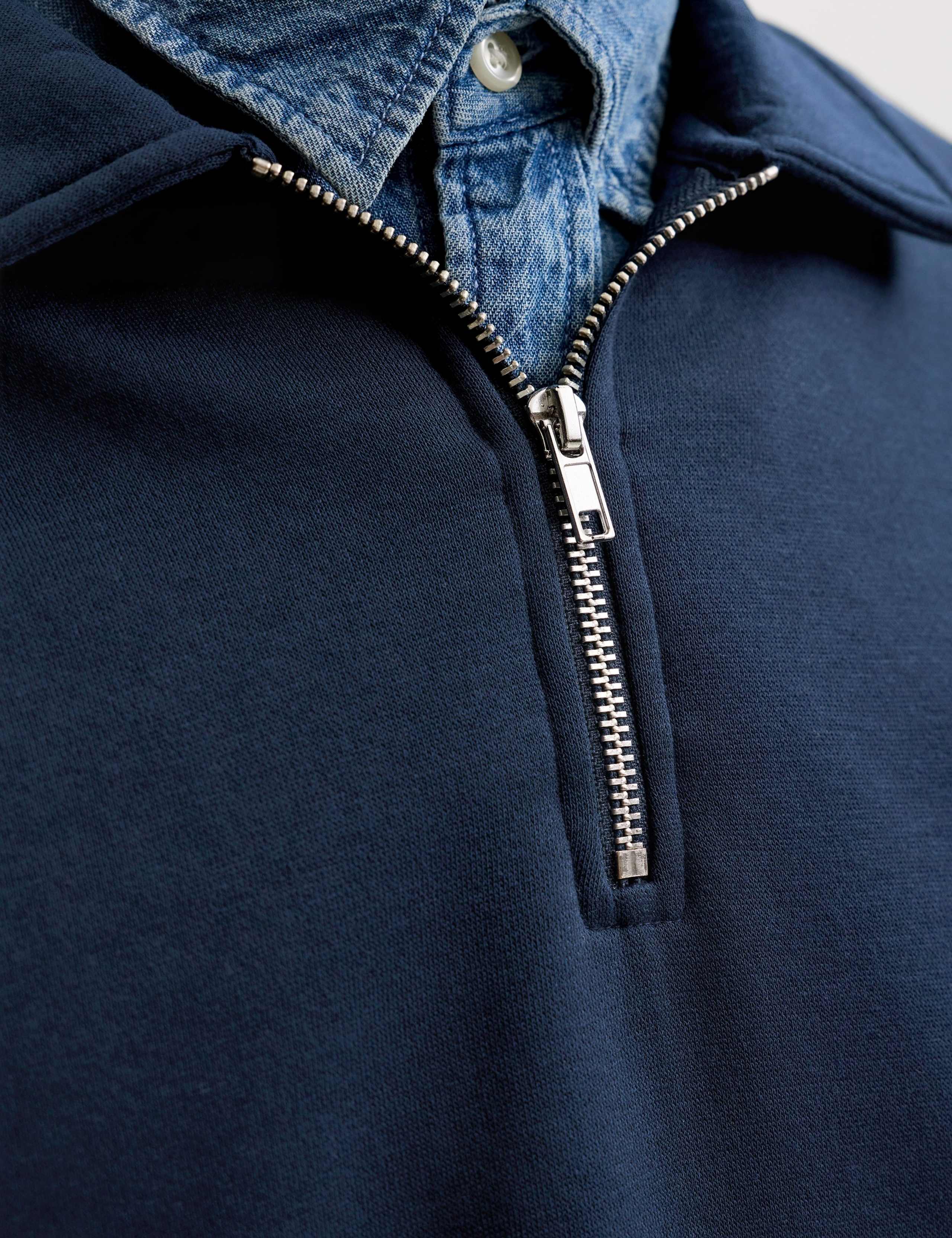 Cotton Blend Half Zip Long Sleeve Sweatshirt 6 of 7