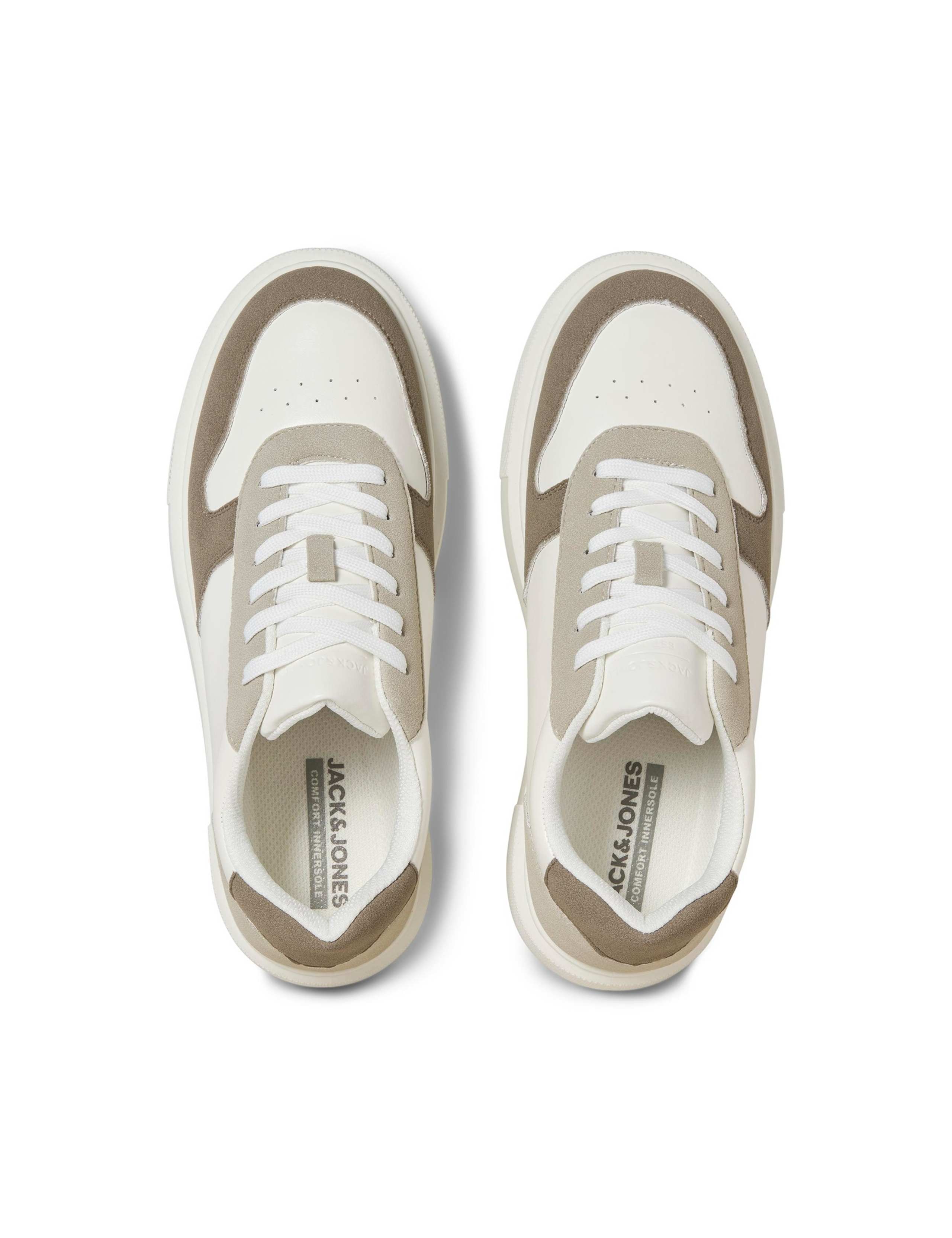 Mixed Texture Lace Up Cupsole Trainers 3 of 4