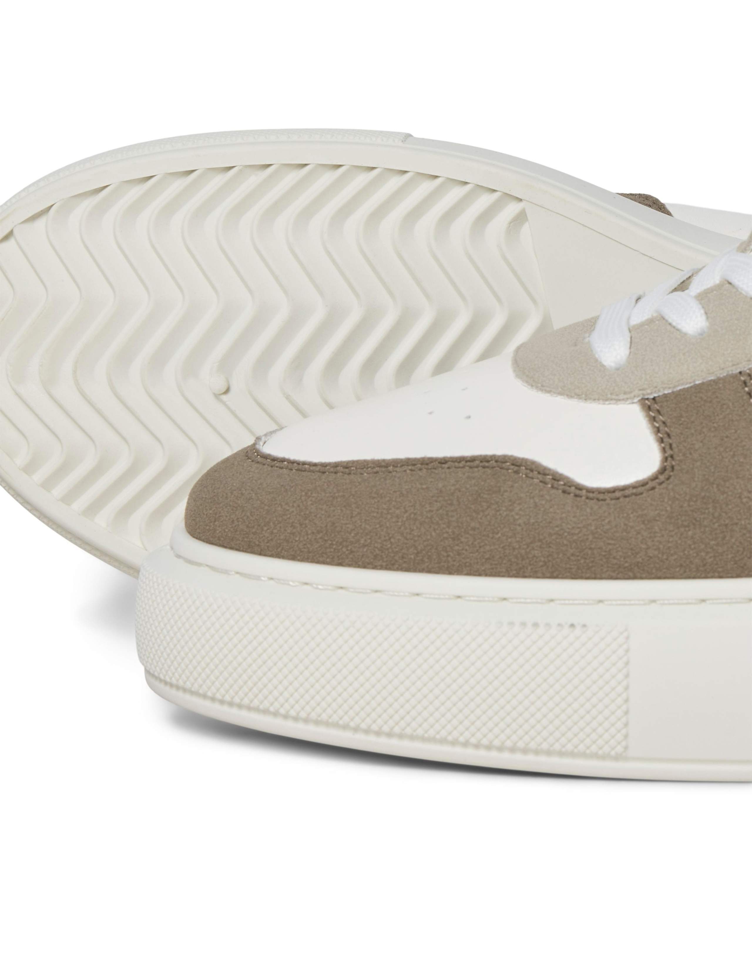 Mixed Texture Lace Up Cupsole Trainers 4 of 4
