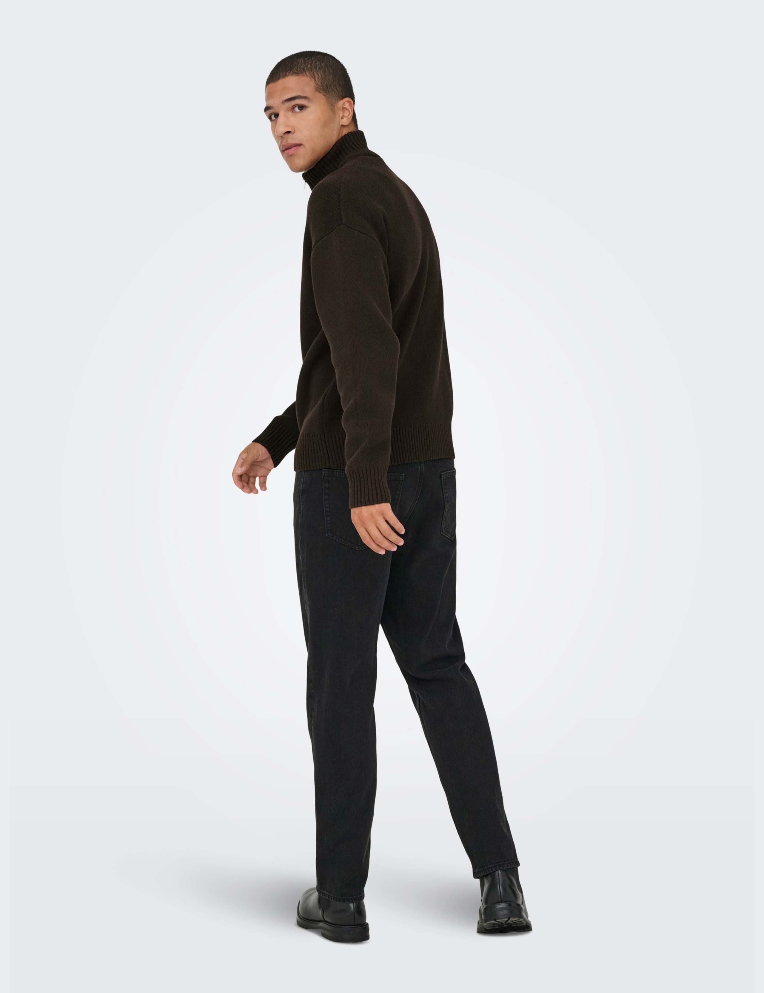 Cotton Rich Funnel Neck Zip Up Cardigan 4 of 6