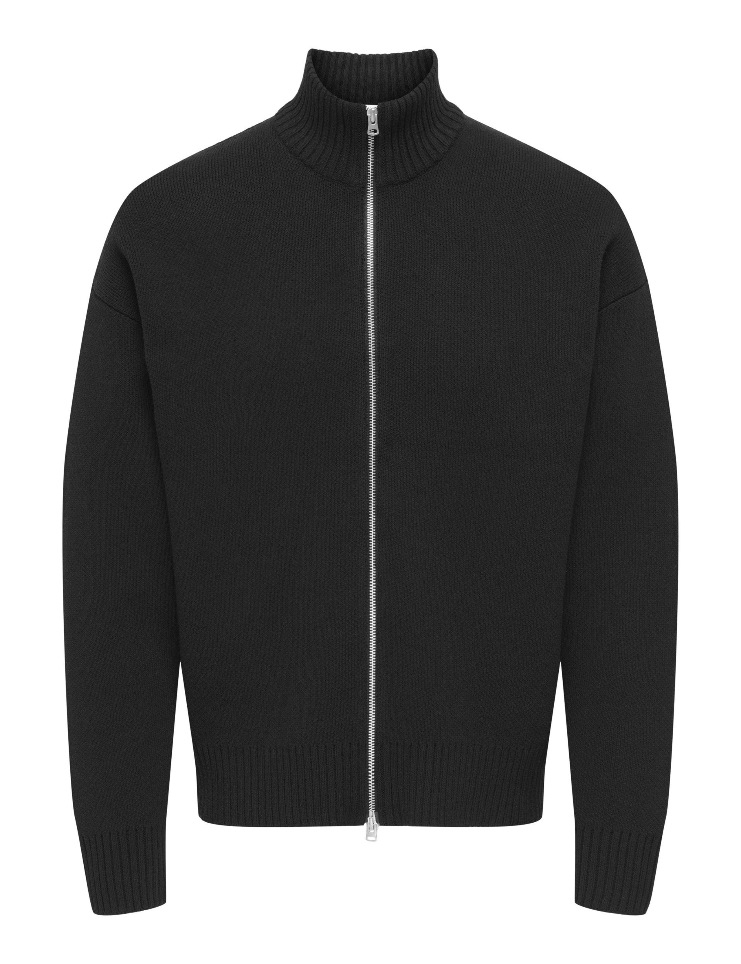 Cotton Rich Funnel Neck Zip Up Cardigan 2 of 6