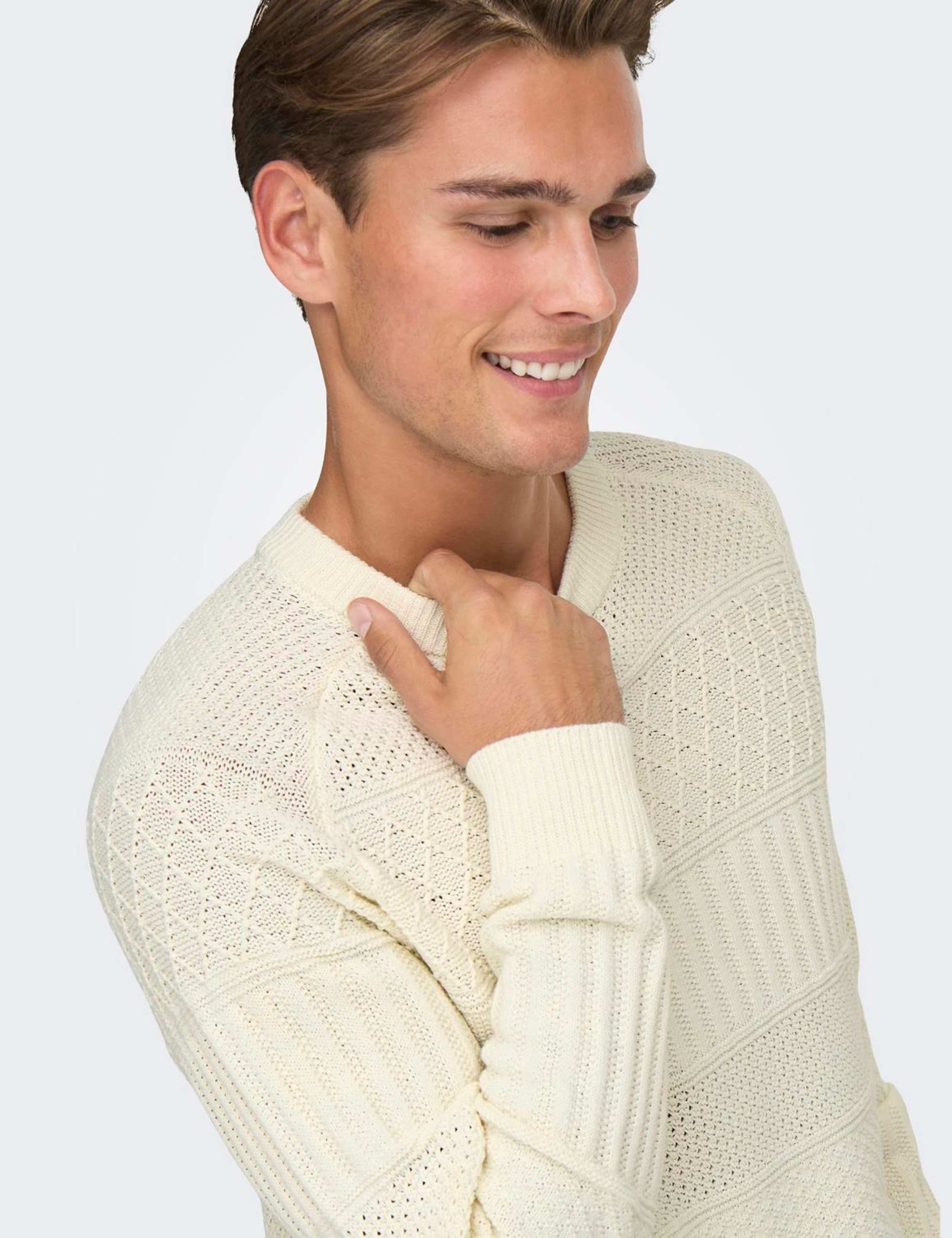 Cotton Rich Textured Crew Neck Jumper 6 of 6