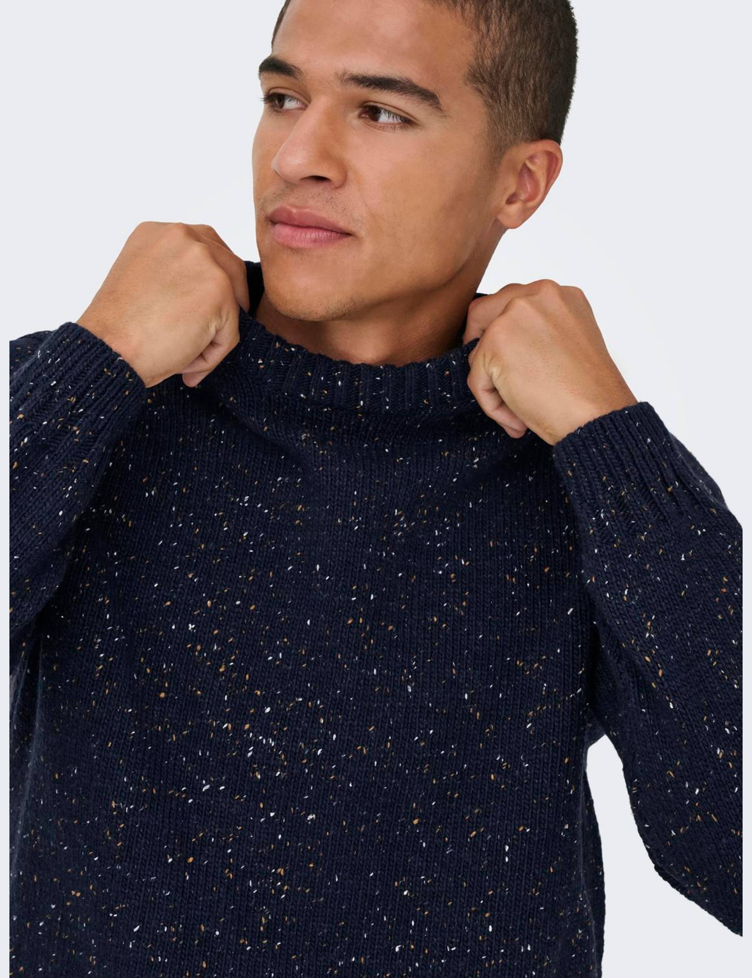 Cotton Blend Sparkly Crew Neck Jumper with Wool 5 of 6
