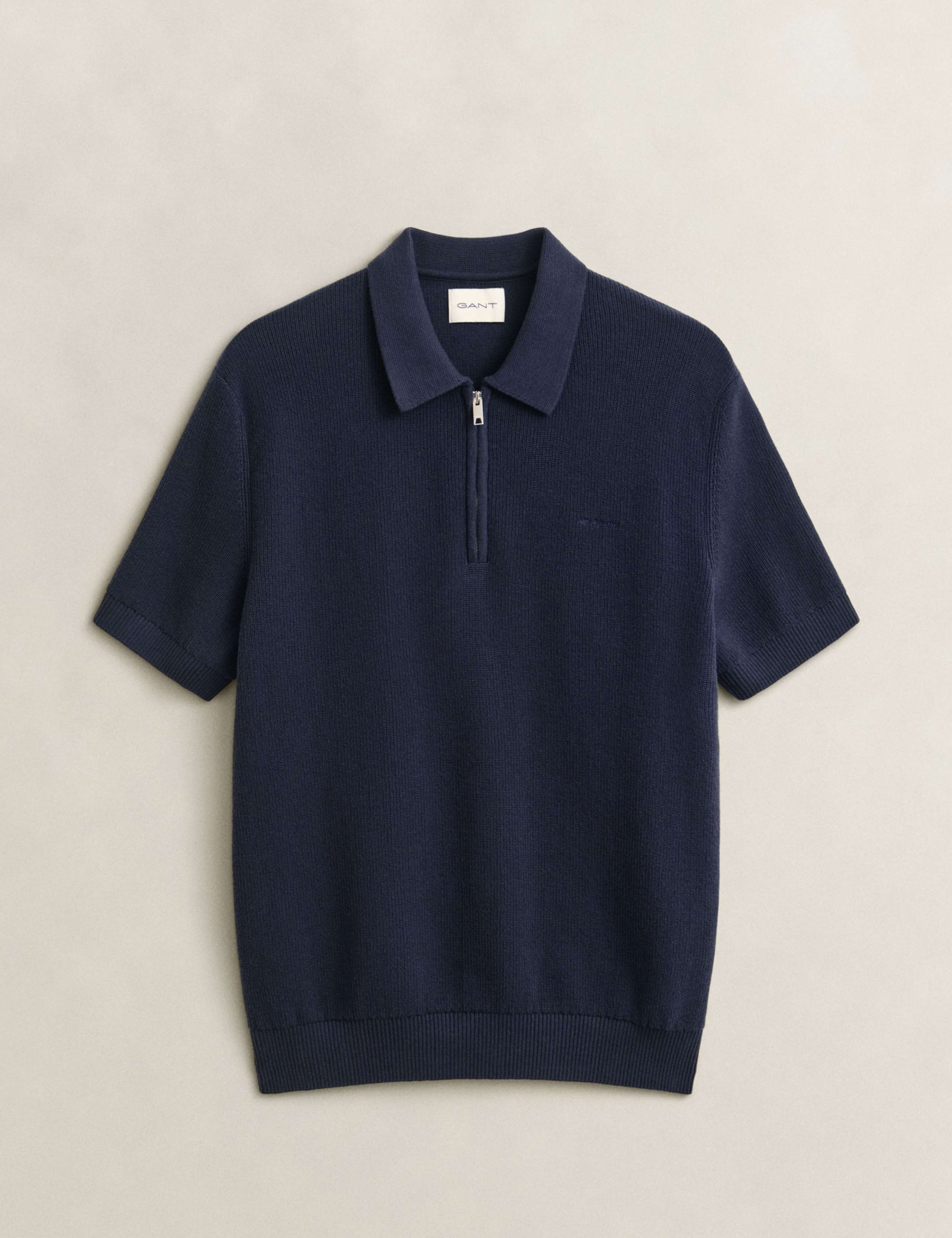 Pure Cotton Ribbed Knitted Polo Shirt 2 of 4