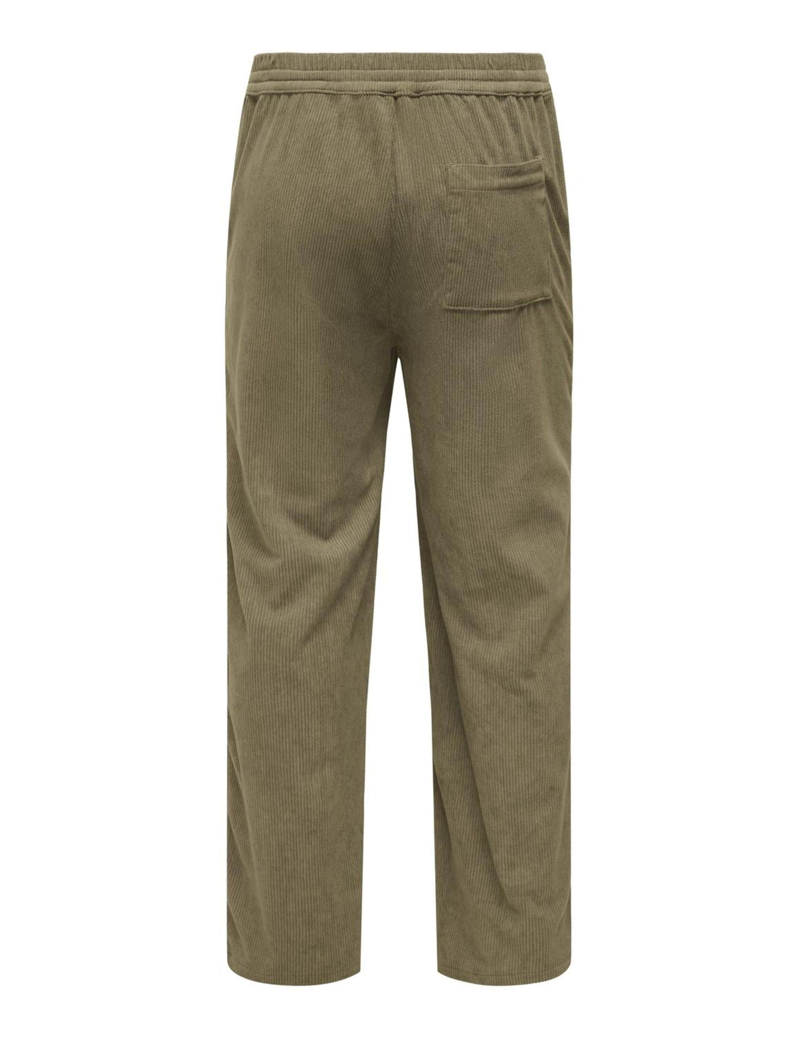 Loose Fit Corduroy Elasticated Waist Trousers 3 of 4