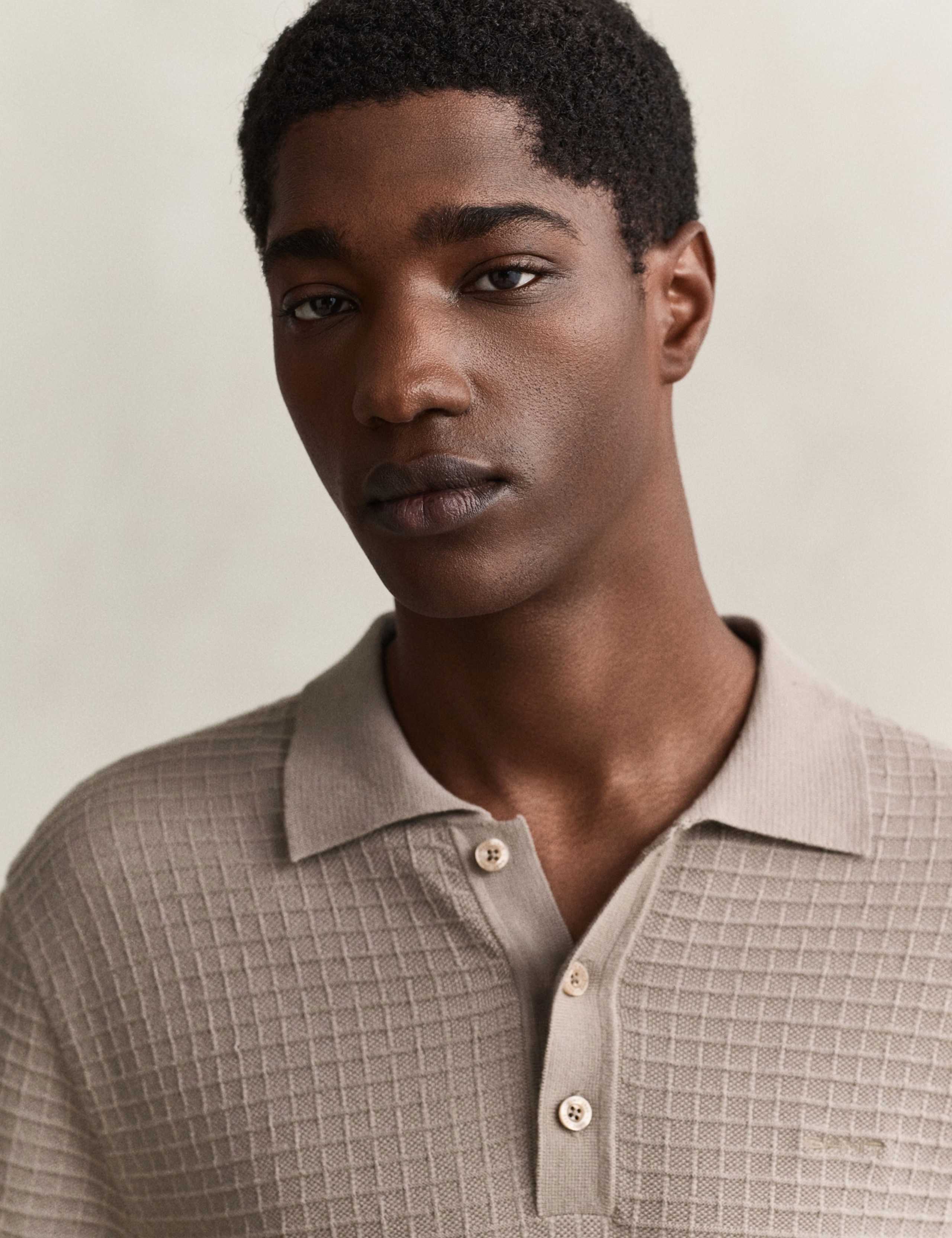 Pure Cotton Textured Polo Shirt 5 of 5