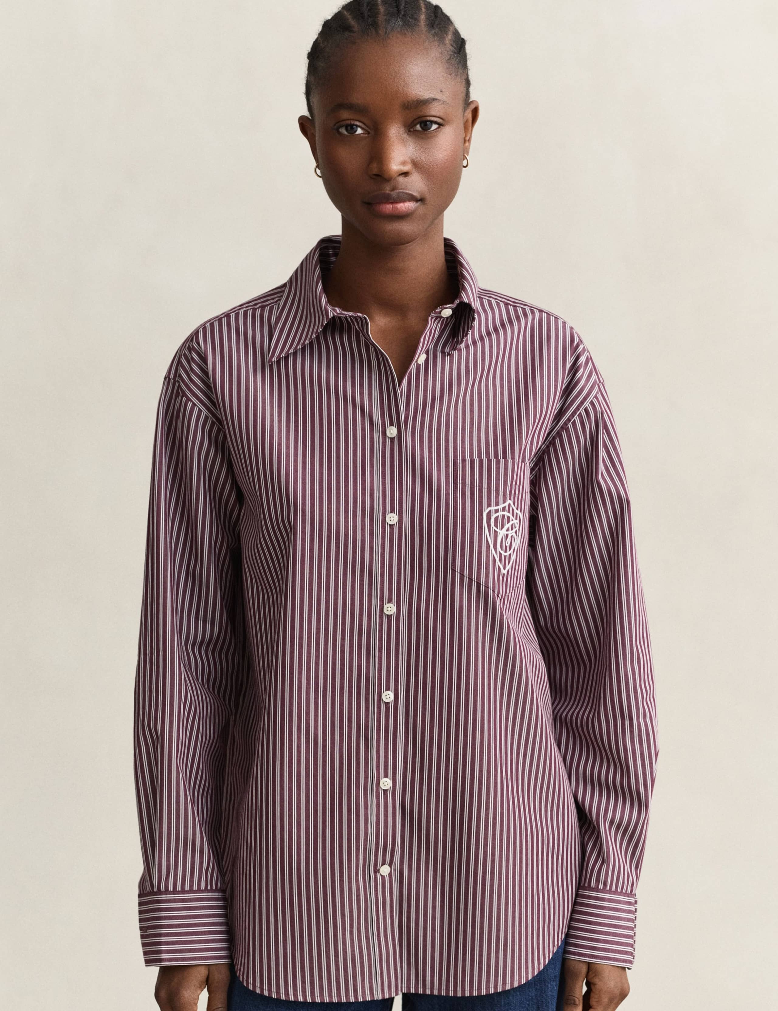 Pure Cotton Striped Button Through Shirt 6 of 7