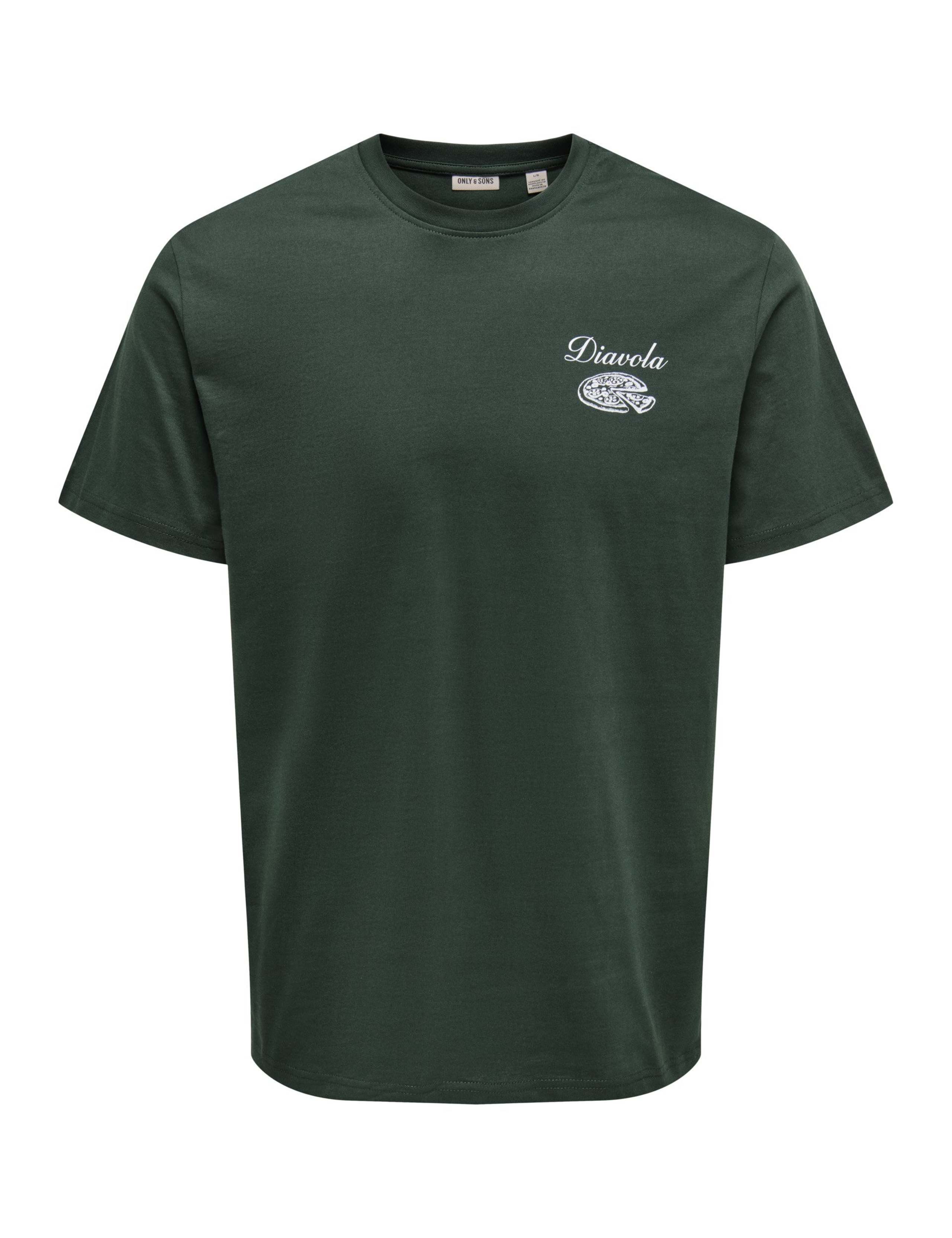 Pure Cotton Back Graphic Crew Neck T-Shirt 1 of 2