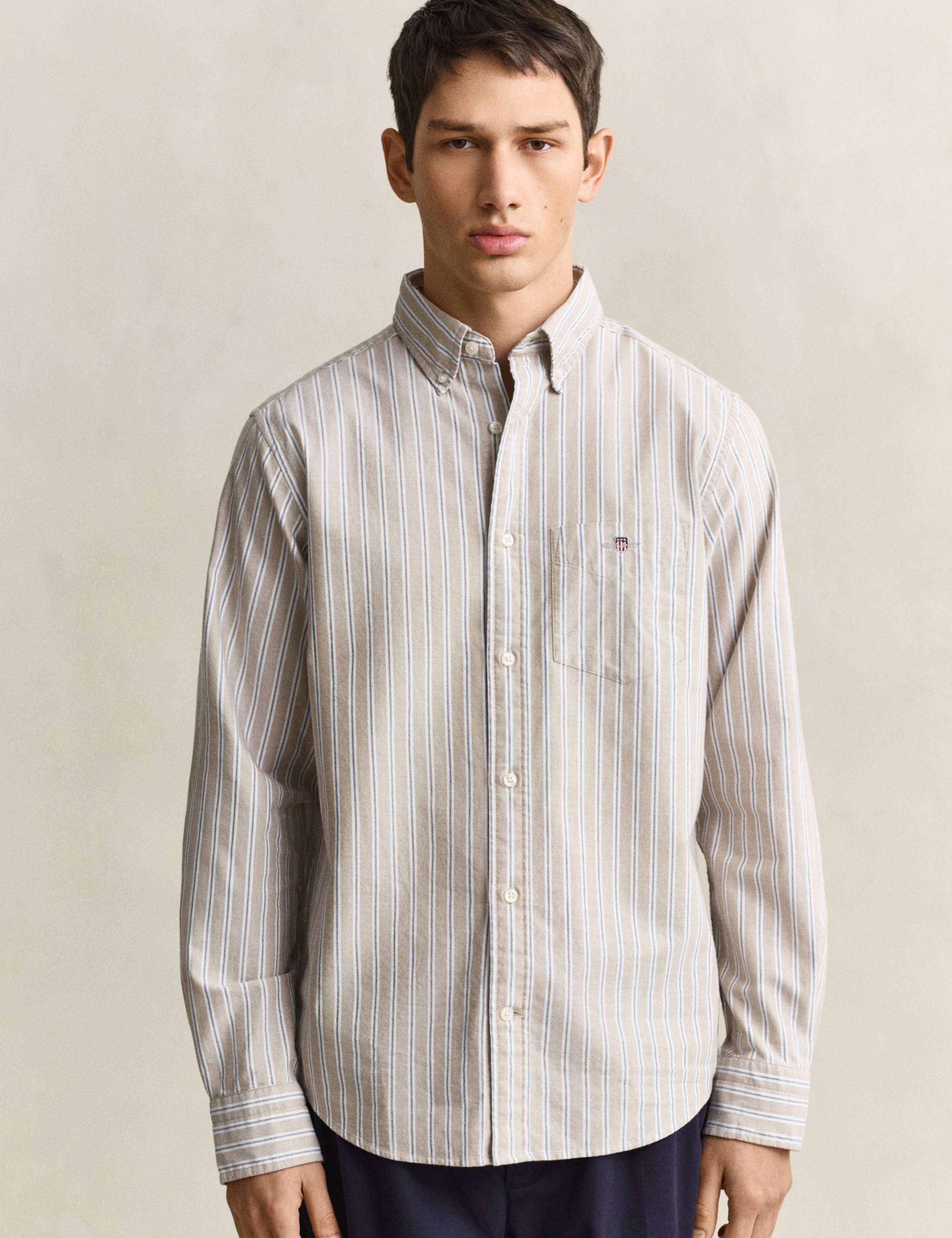 Pure Cotton Striped Oxford Shirt 3 of 7