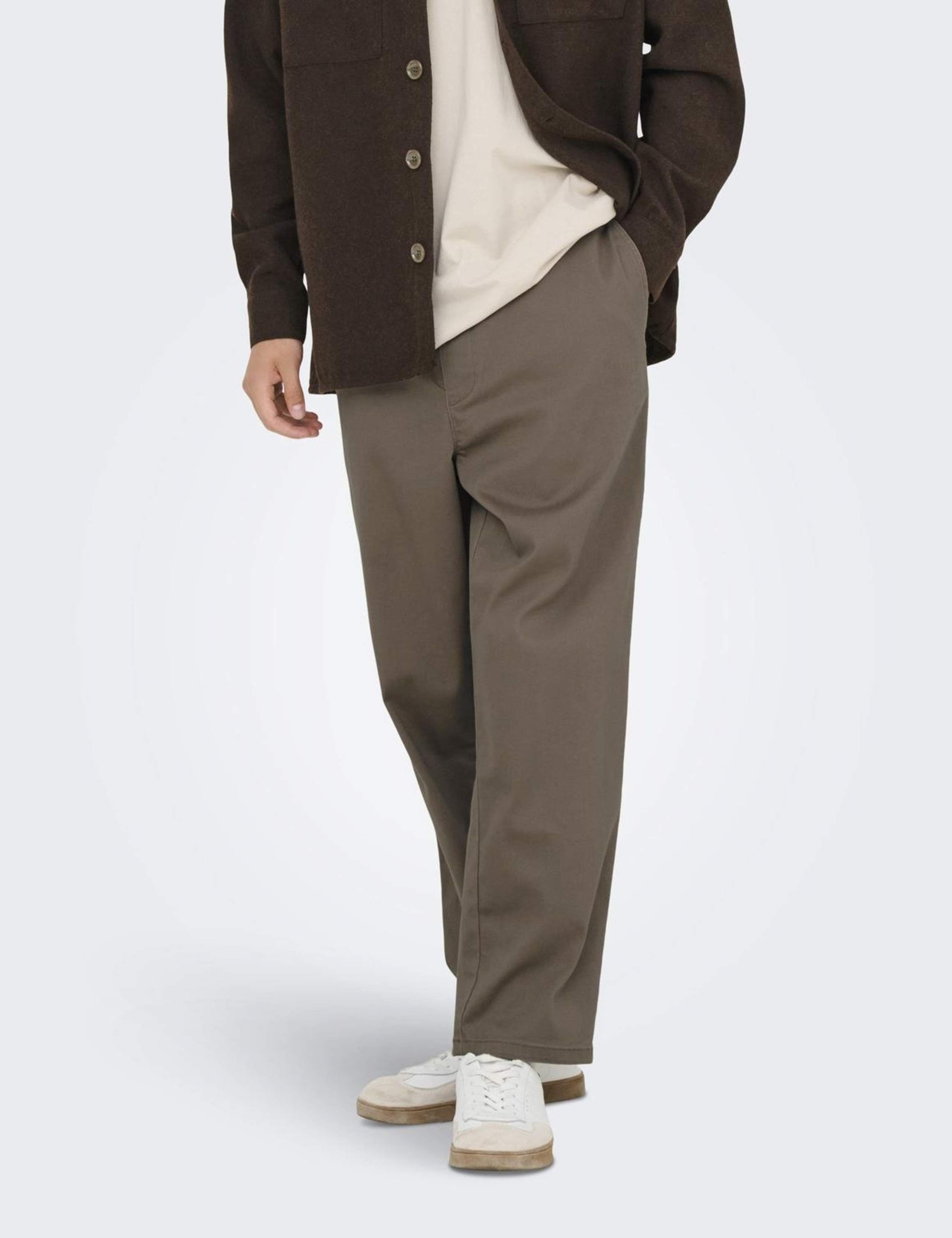 Loose Fit Elasticated Waist Stretch Trousers 1 of 5