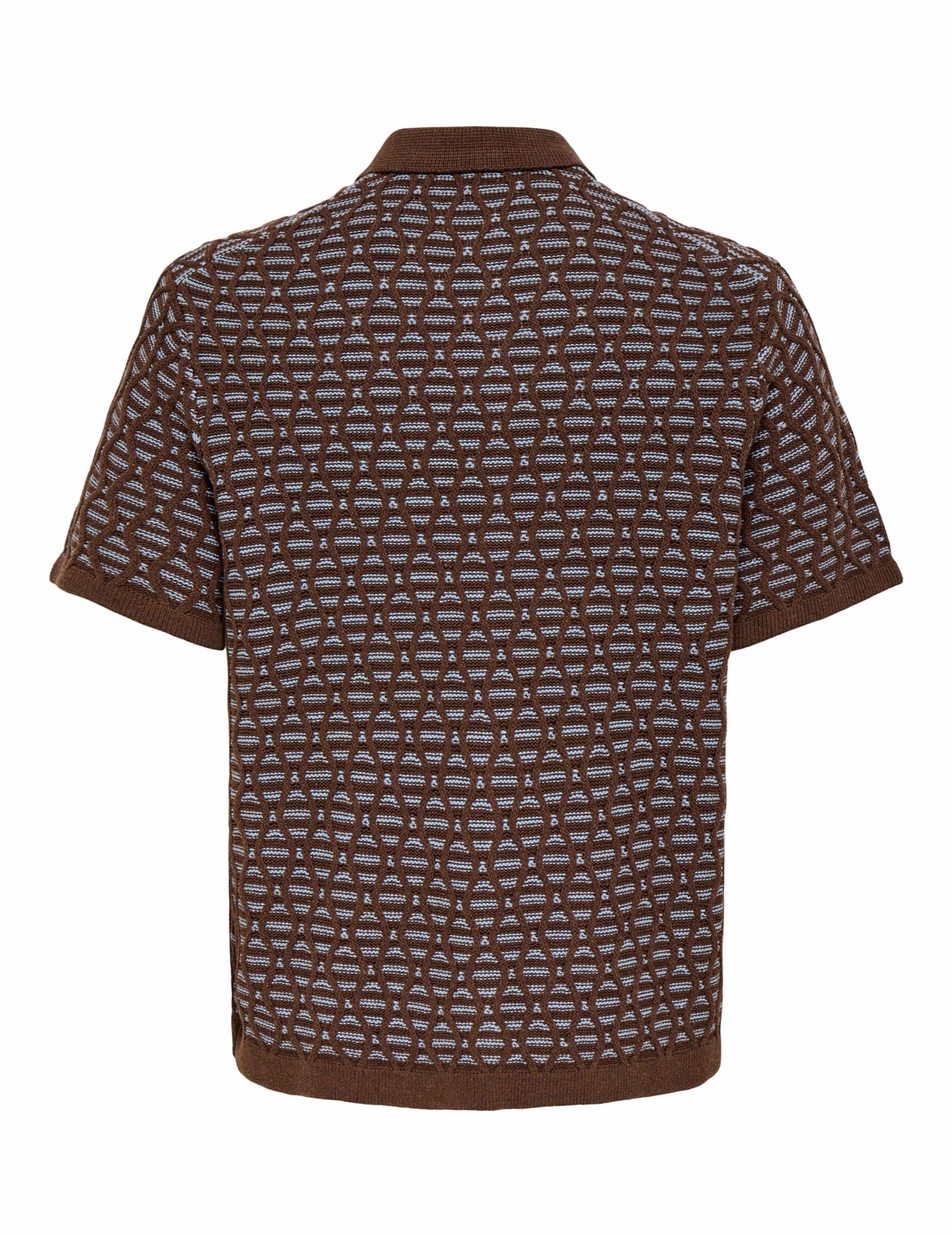 Cotton Rich Geometric Knitted Polo Shirt 2 of 2