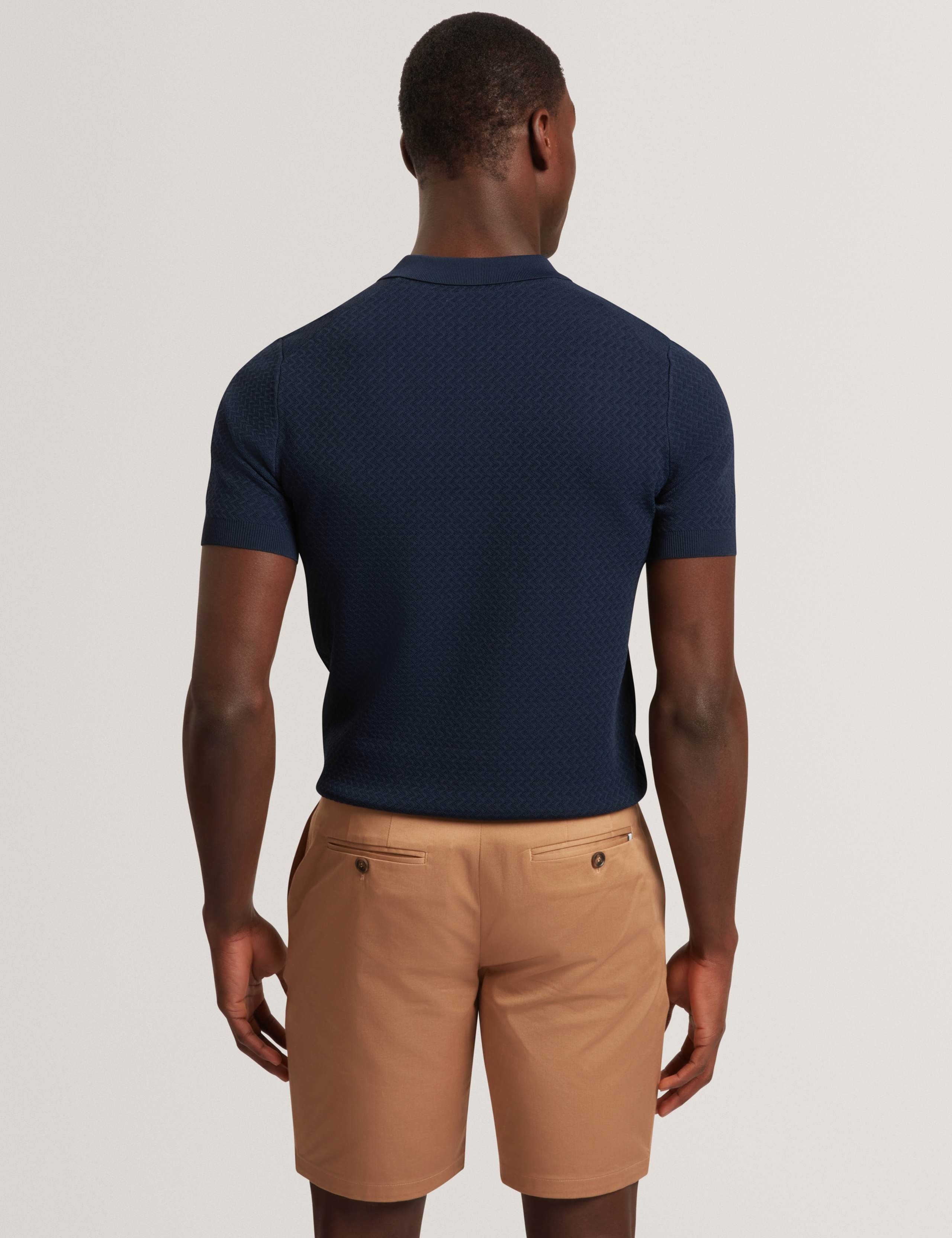 Zig Zag Stitch Knitted Polo Shirt 3 of 6