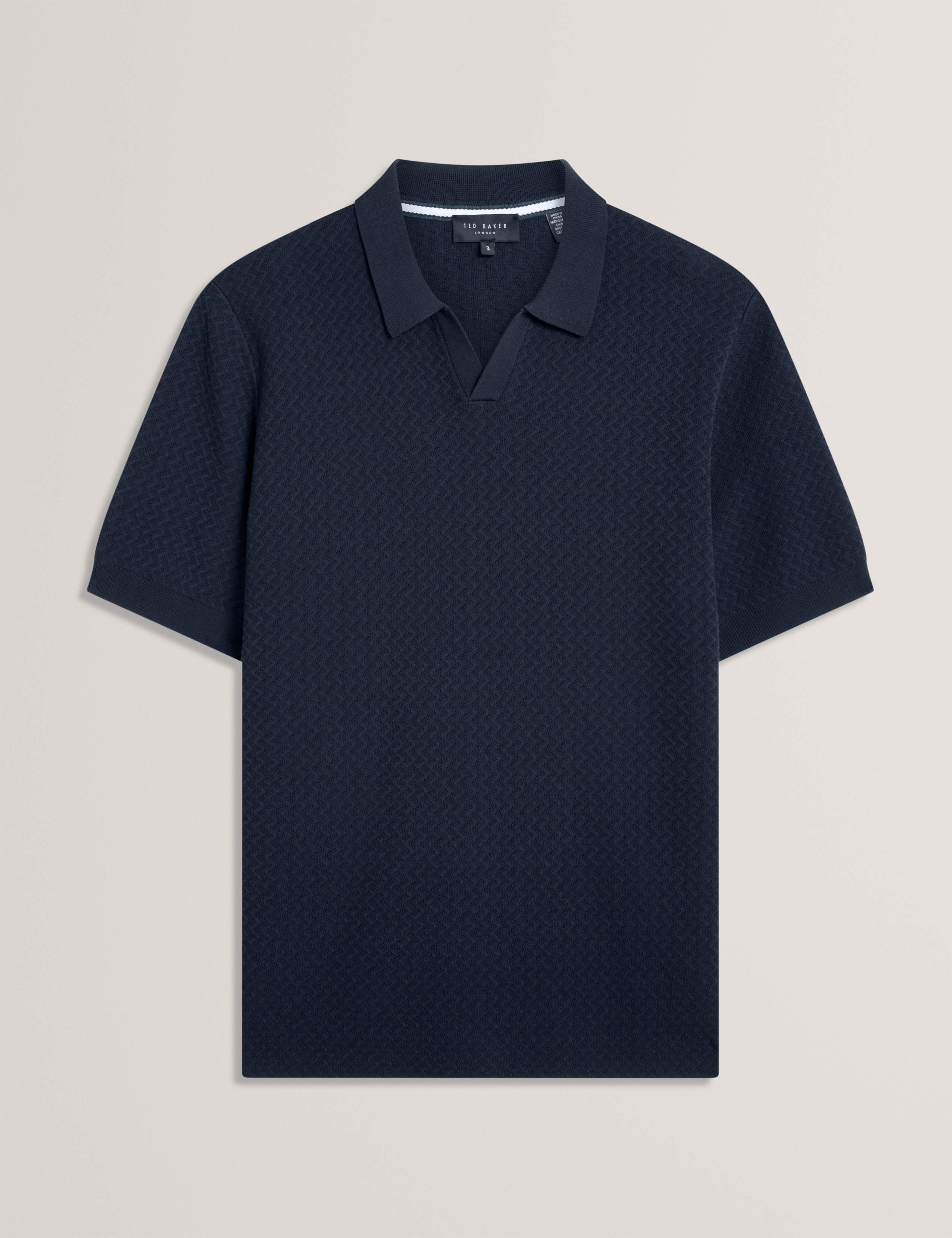 Zig Zag Stitch Knitted Polo Shirt 4 of 6