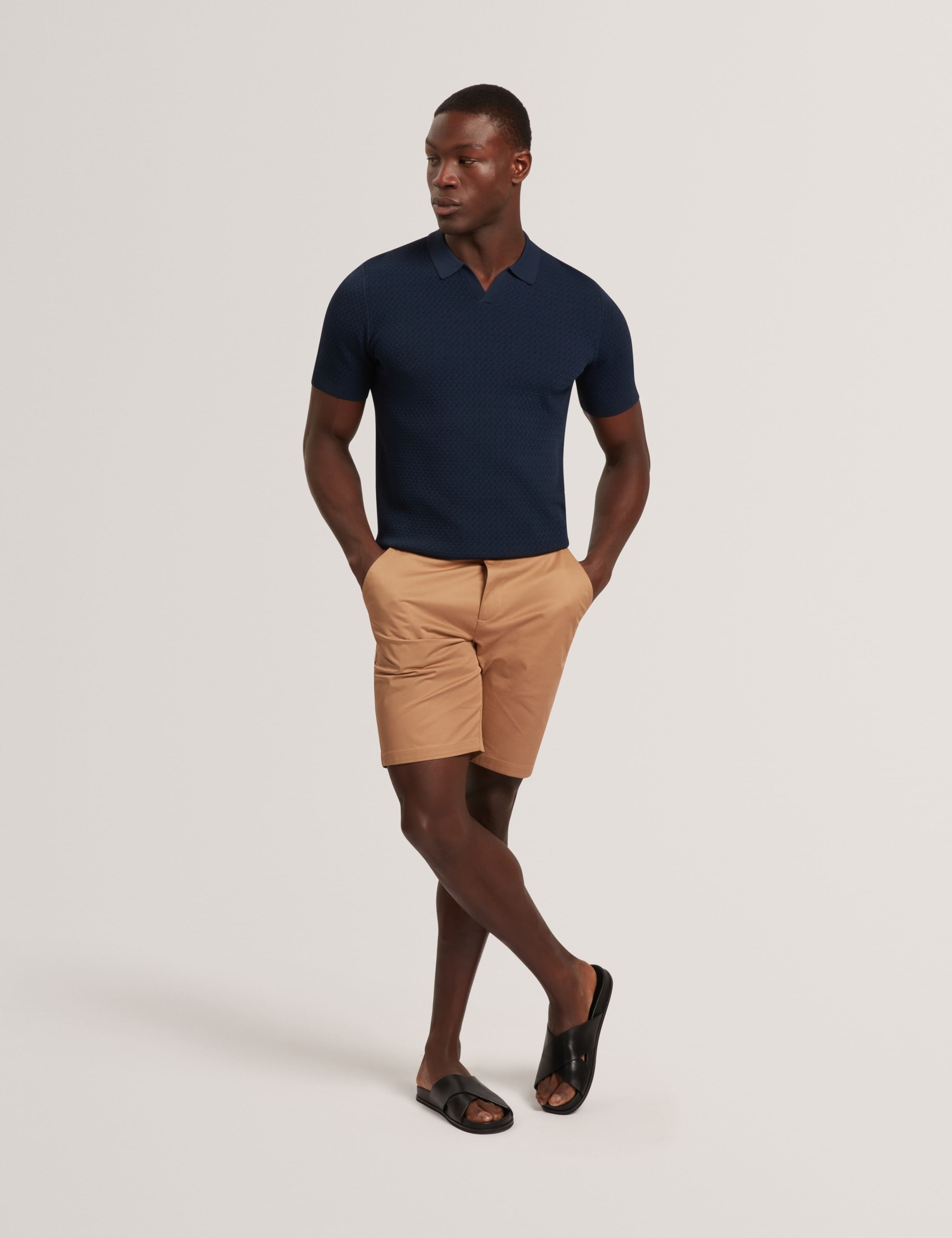 Zig Zag Stitch Knitted Polo Shirt 5 of 6