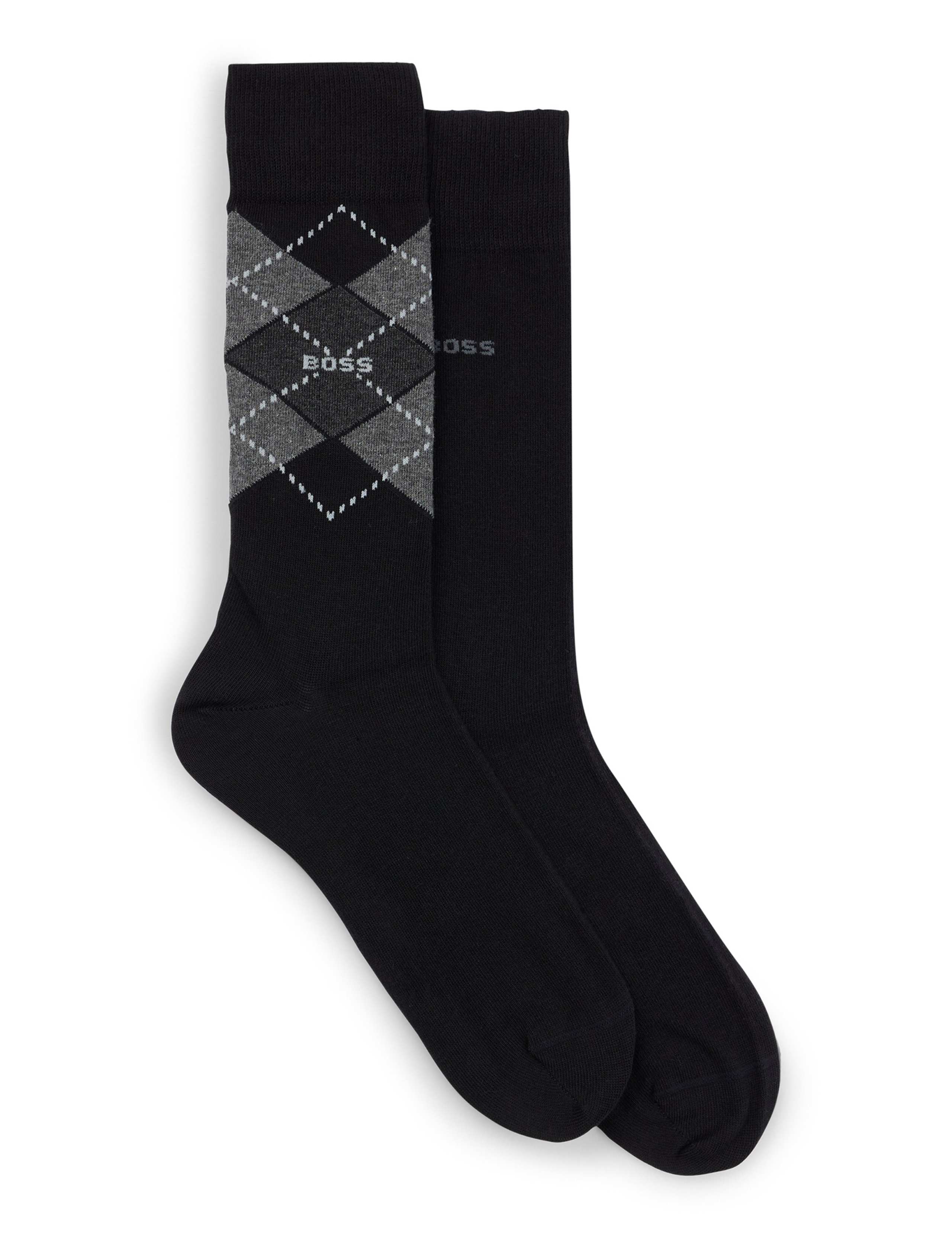 2 Pack Cotton Rich Argyle Gentle Grip Socks 2 of 3