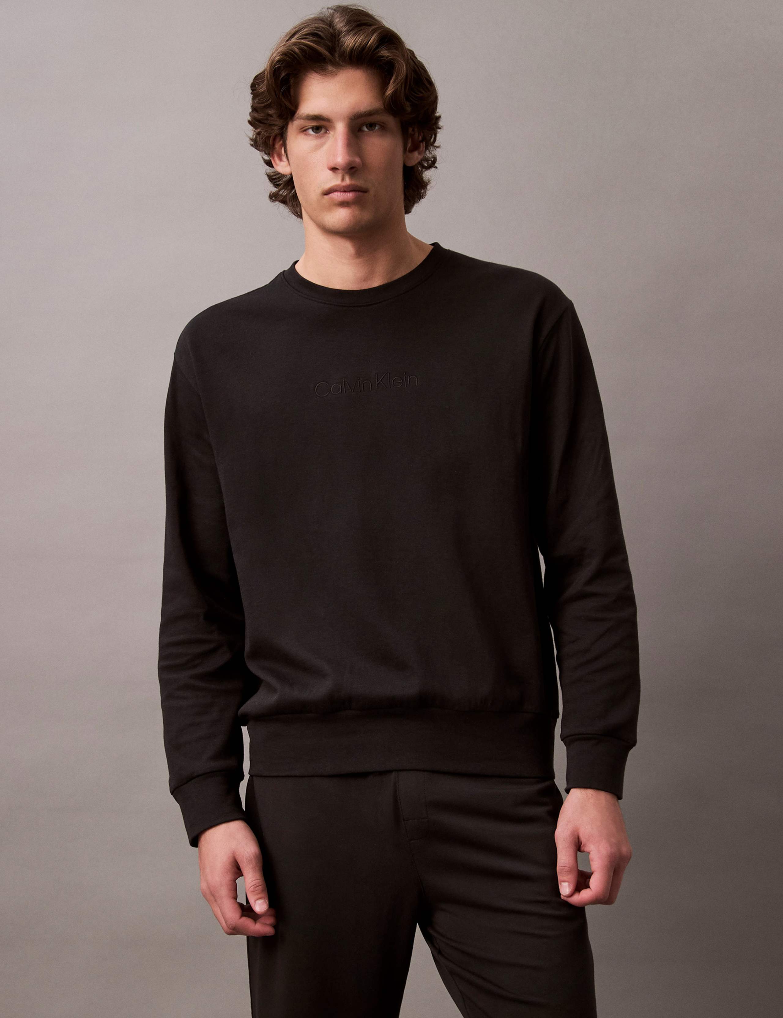 Cotton Rich Loungewear crew neck sweat with embroidered logo 3 of 7