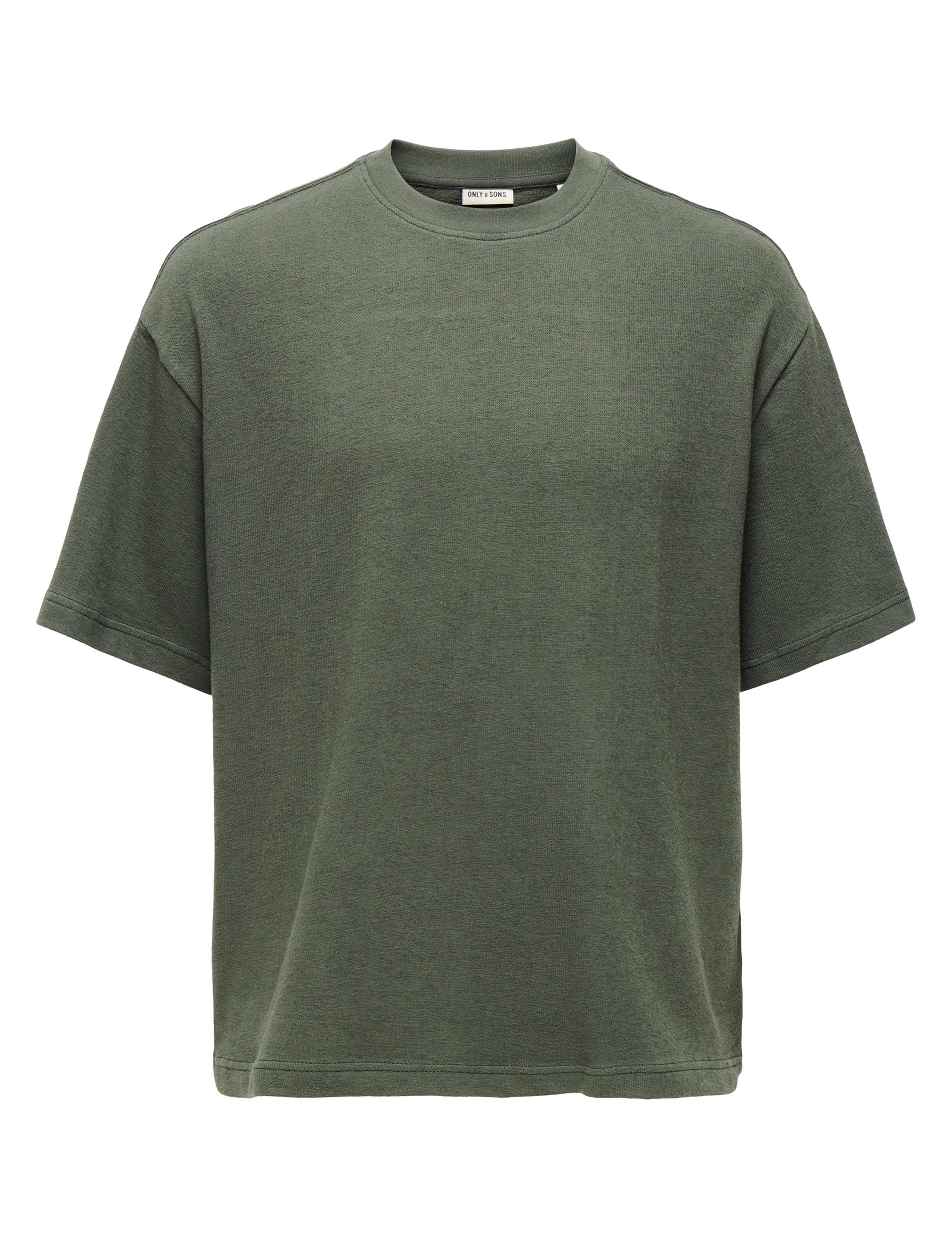 Oversized Pure Cotton Crew Neck T-Shirt 1 of 2