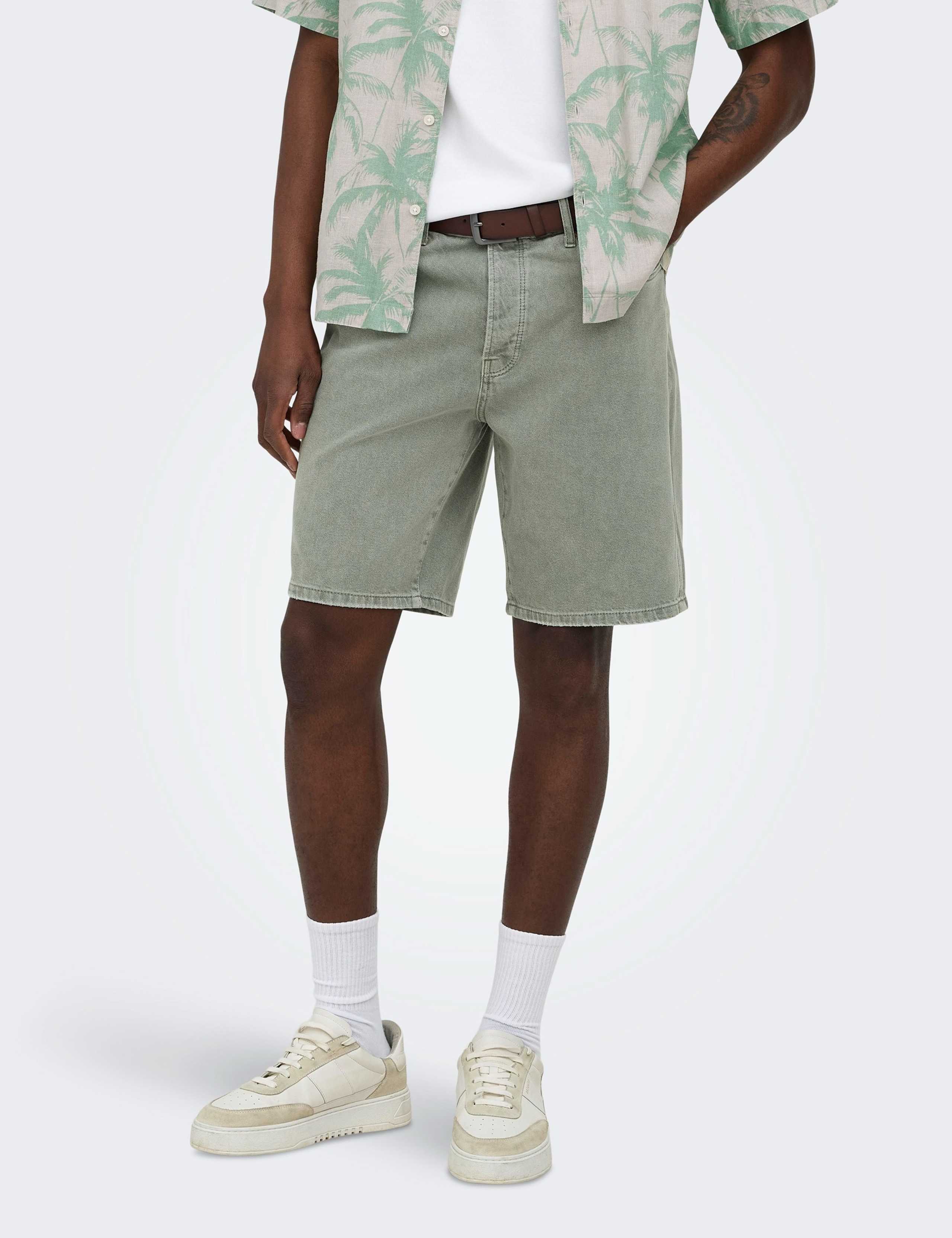 Straight Fit Pure Cotton Denim Shorts 2 of 6