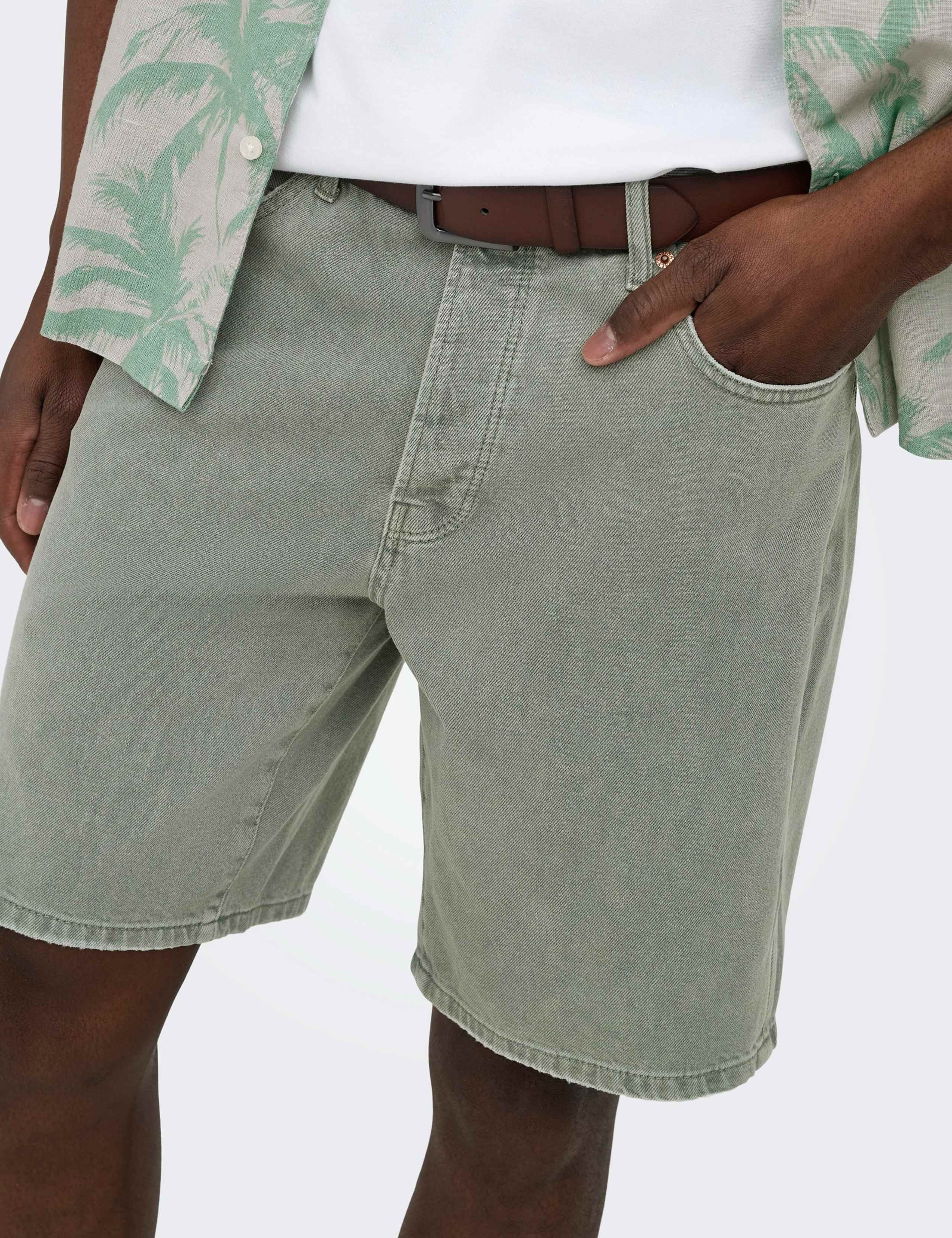 Straight Fit Pure Cotton Denim Shorts 5 of 6