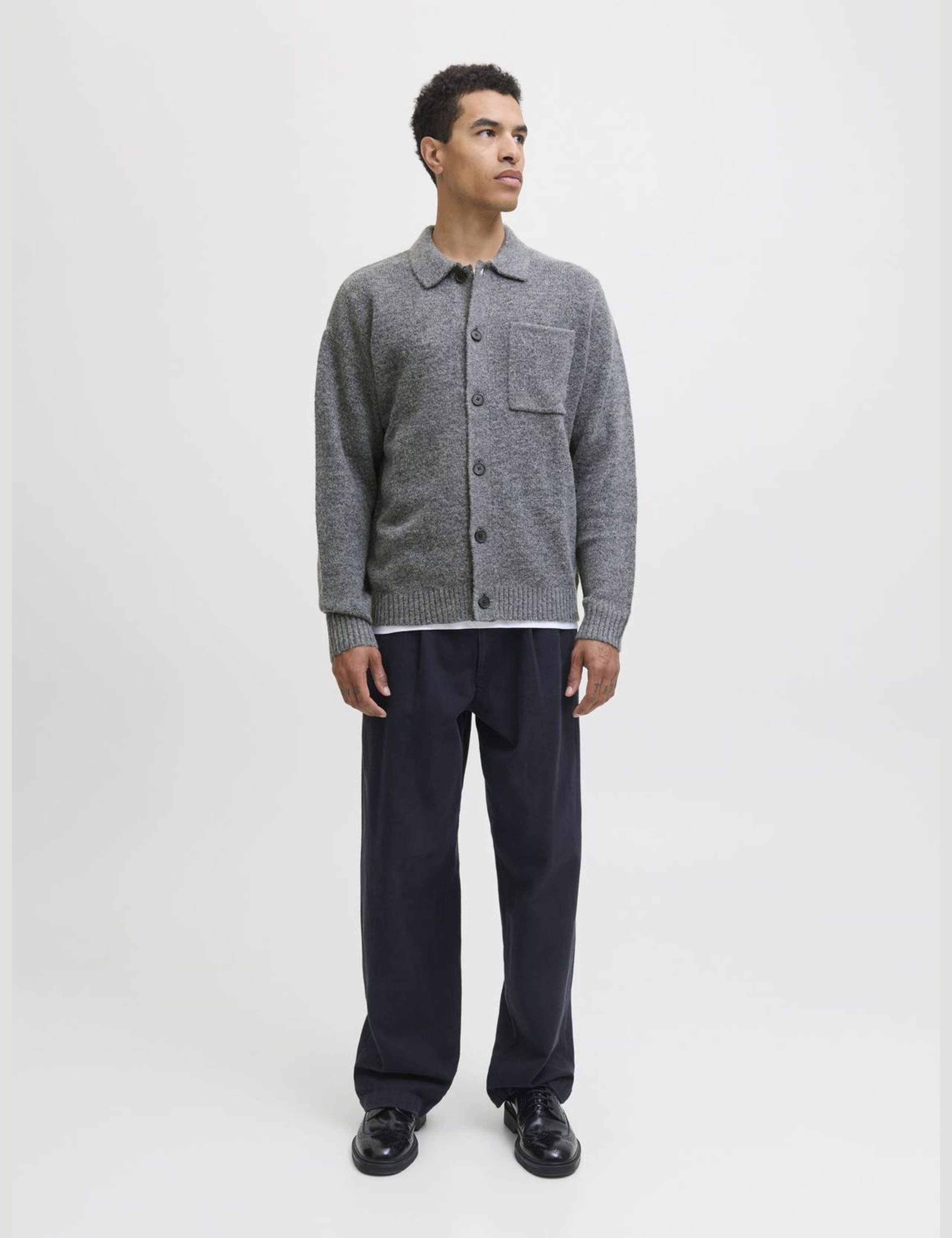 Collared Neck Cardigan with Wool 3 of 5