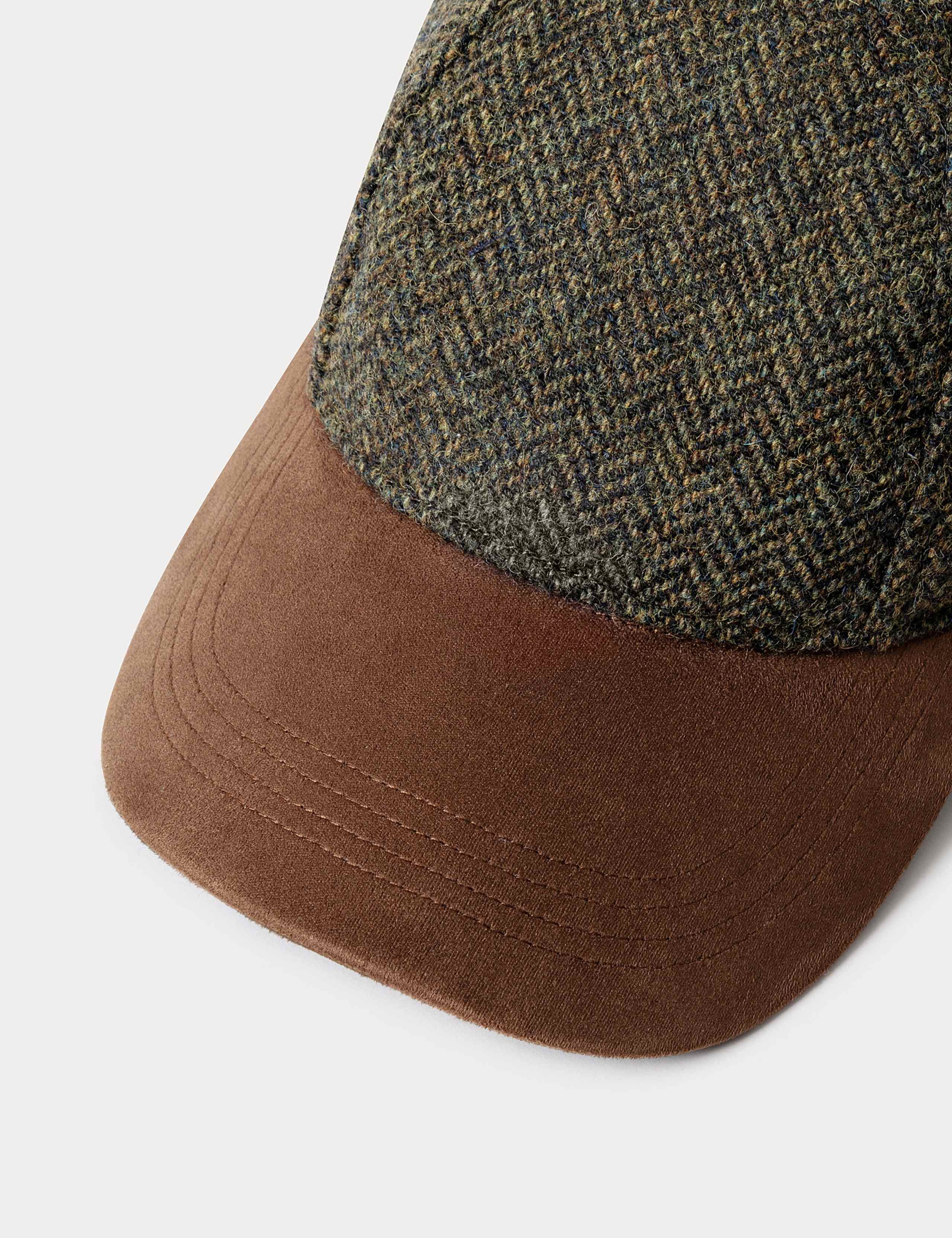 Wool Rich Herringbone Tartan Baseball Cap 2 of 4