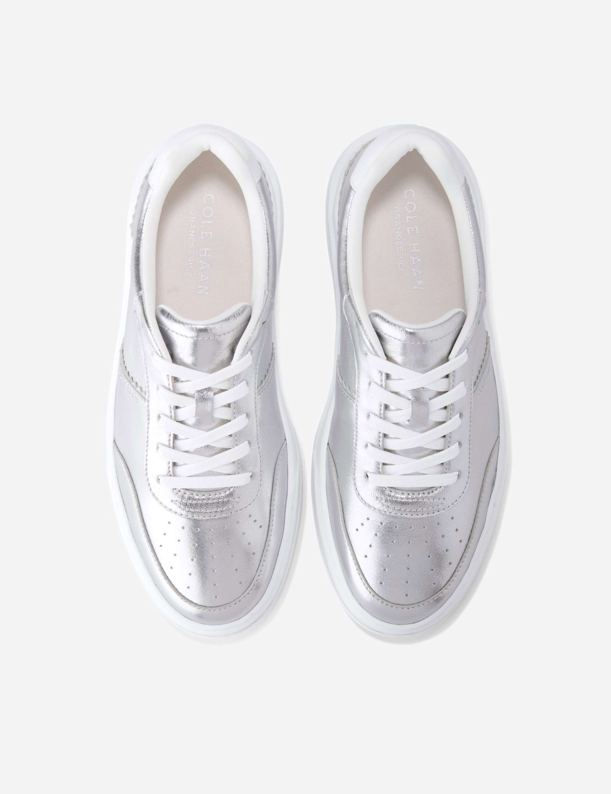 Grandpro Carissa Leather Metallic Trainers 4 of 6