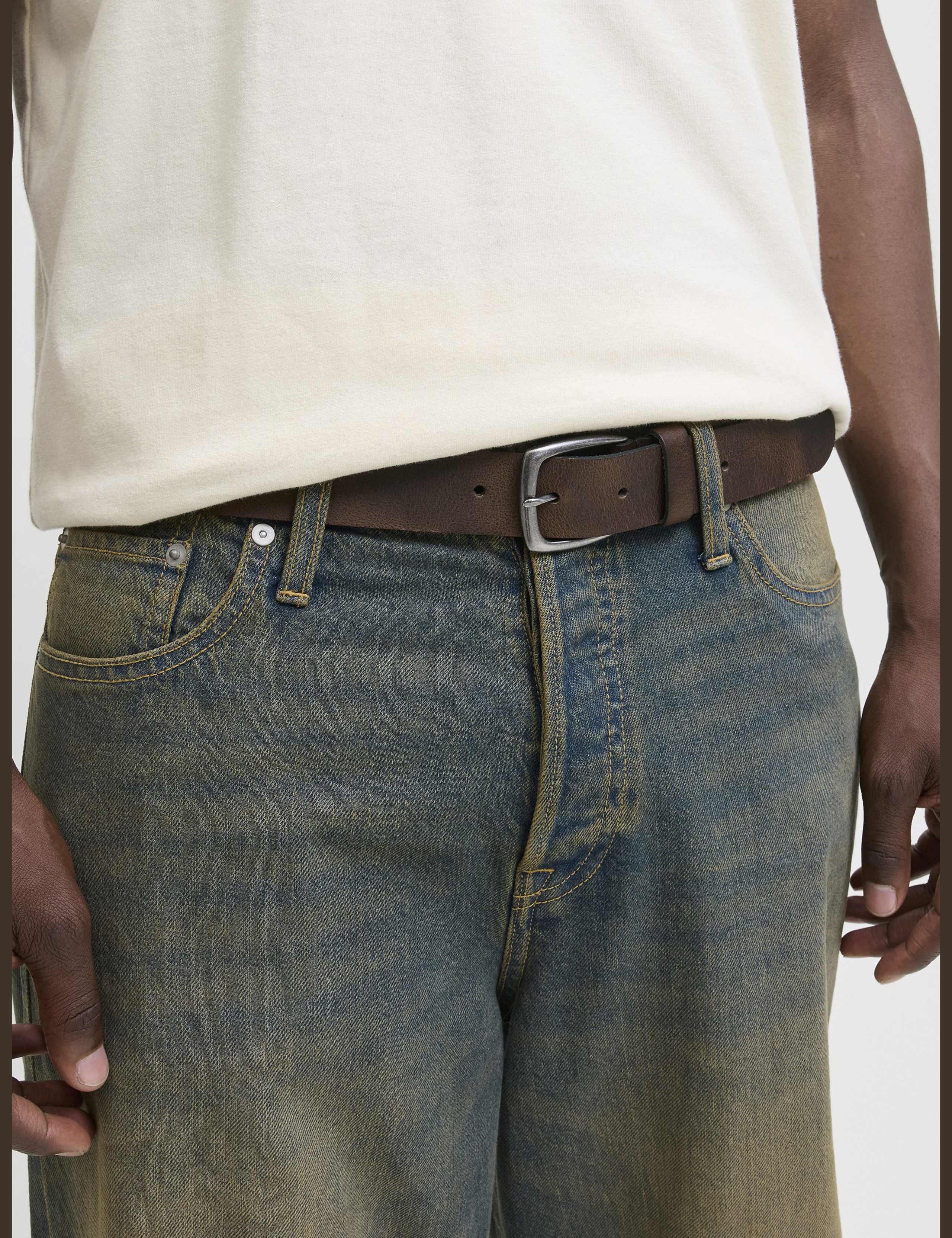 Leather Rectangular Buckle Belt 5 of 6