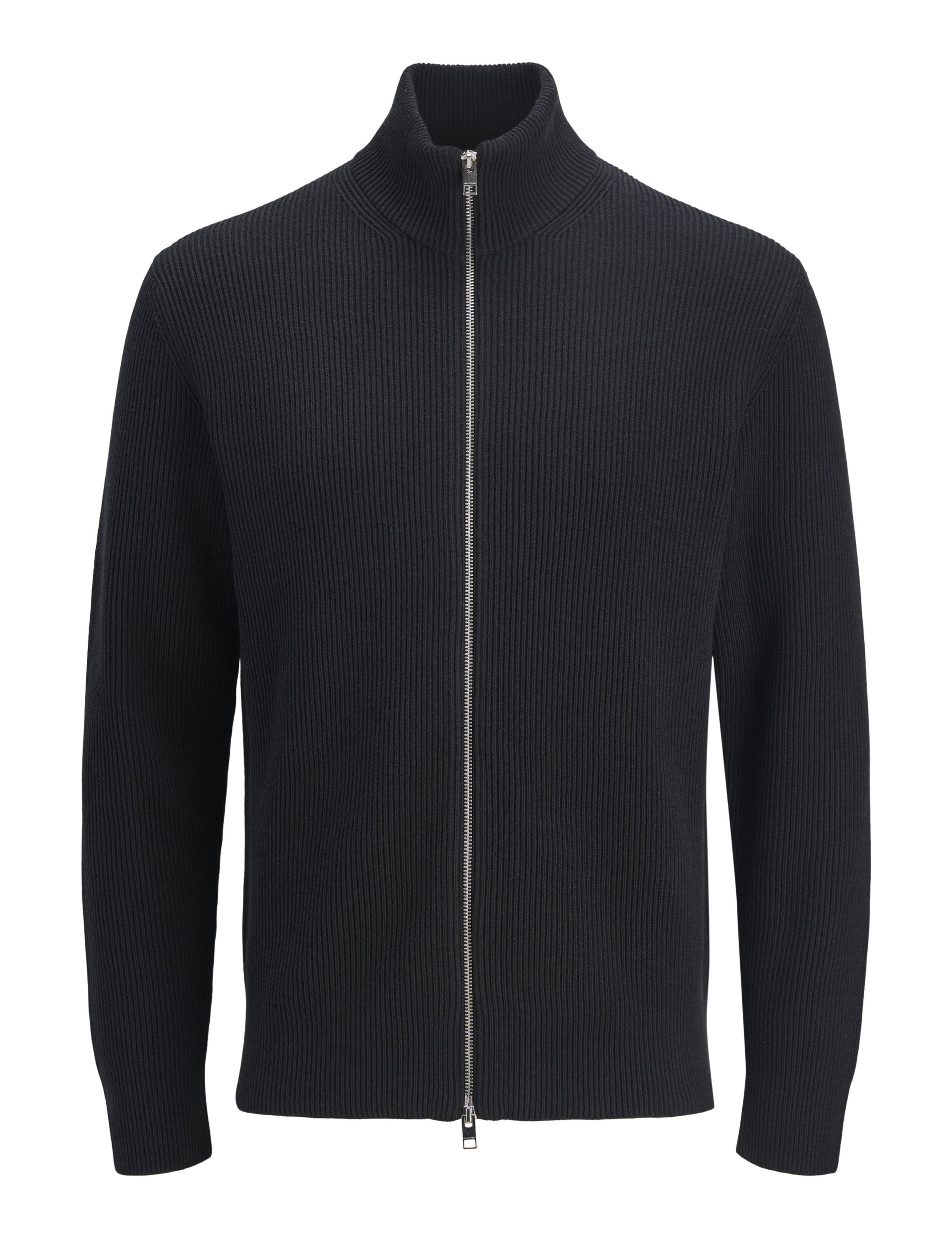 Cotton Blend Ribbed Zip Up Cardigan 2 of 5