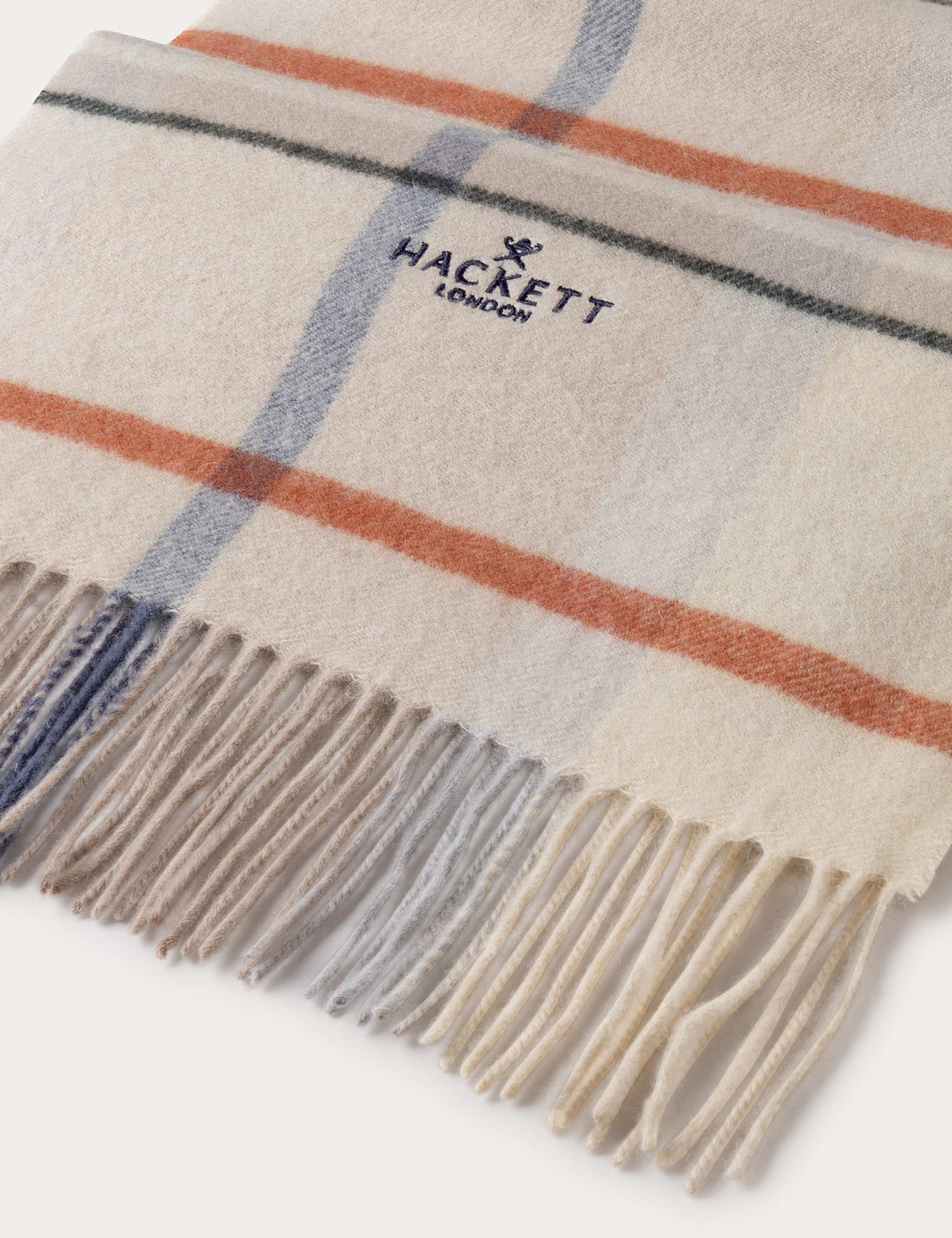 Wool Rich Plaid Logo Scarf 2 of 3